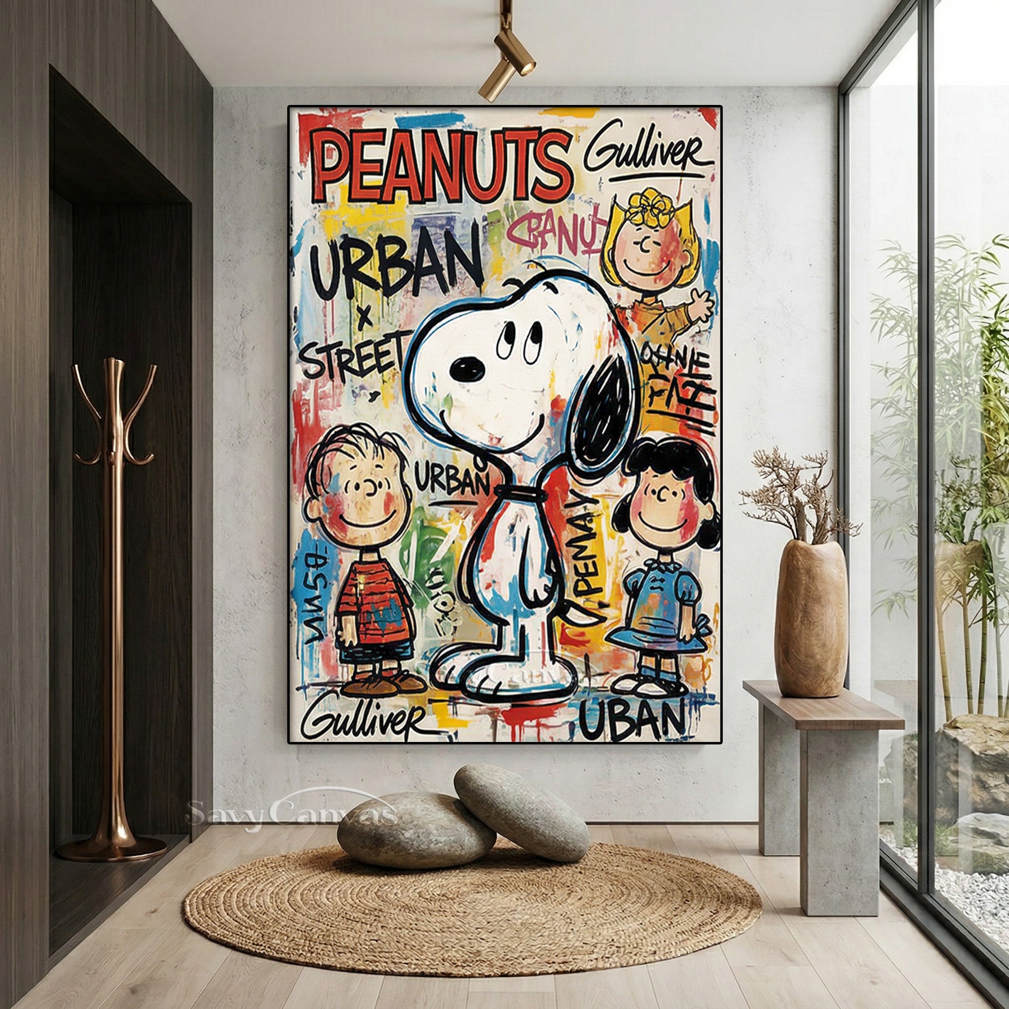 Modern Urban Street Art Peanuts Oil Painting for Wall Decor #SS 069