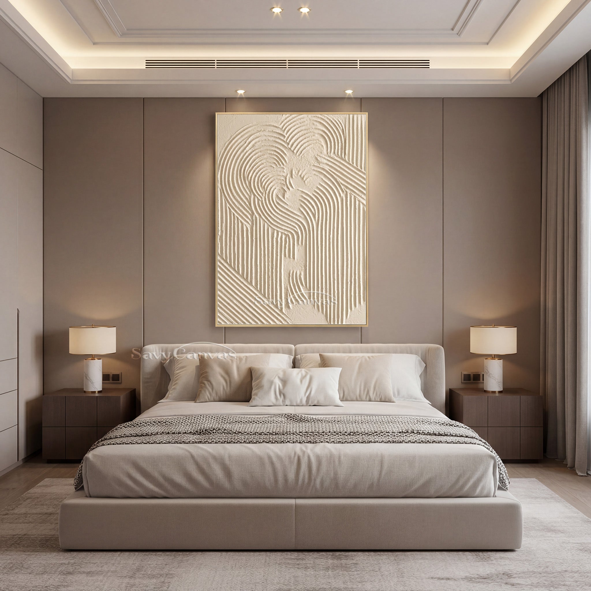 Wabi-Sabi Style Textured Painting| Beige Abstract 3D Art Piece #SS 012