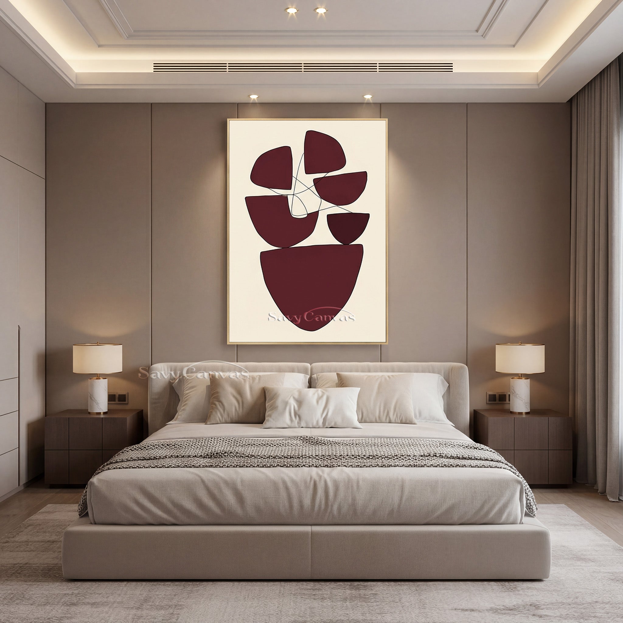Japandi Style Abstract Art | Minimalist Line & Shape Decor #AA 507