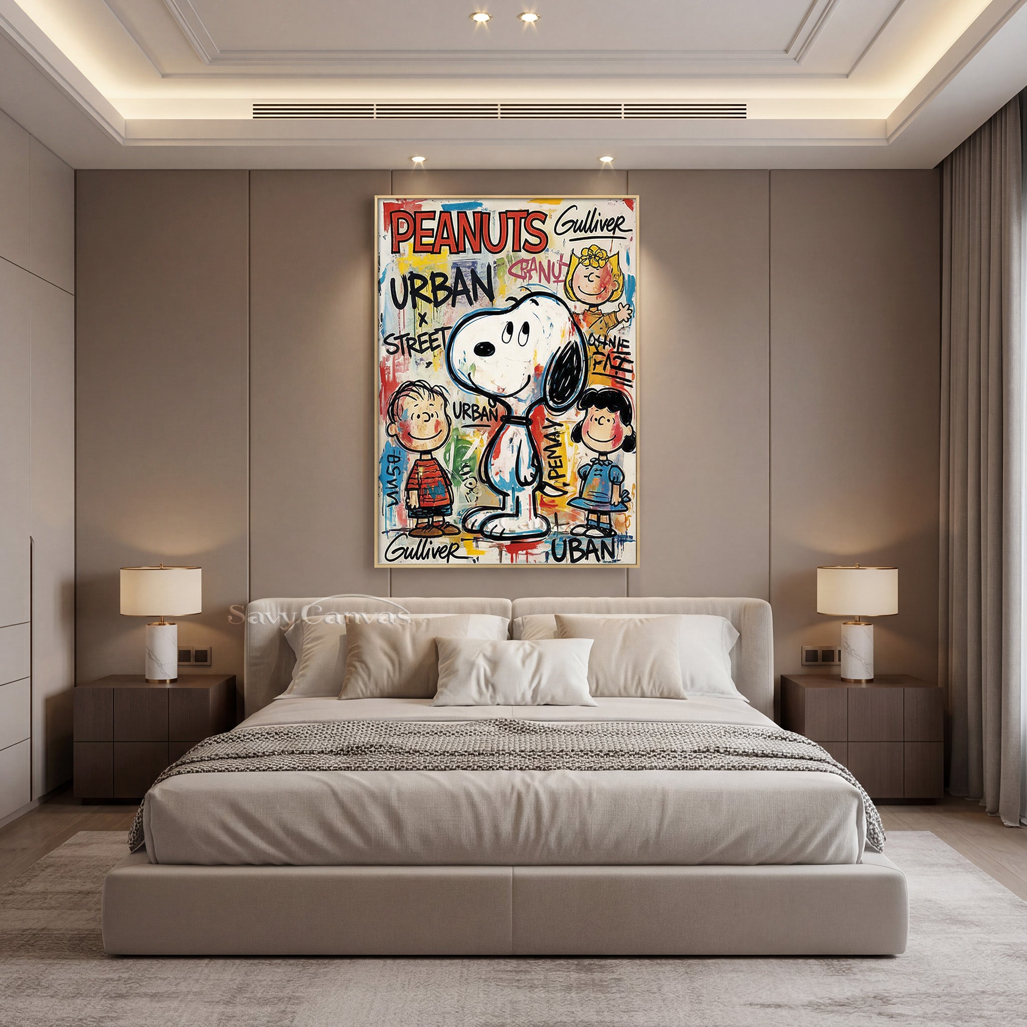 Modern Urban Street Art Peanuts Oil Painting for Wall Decor #SS 069