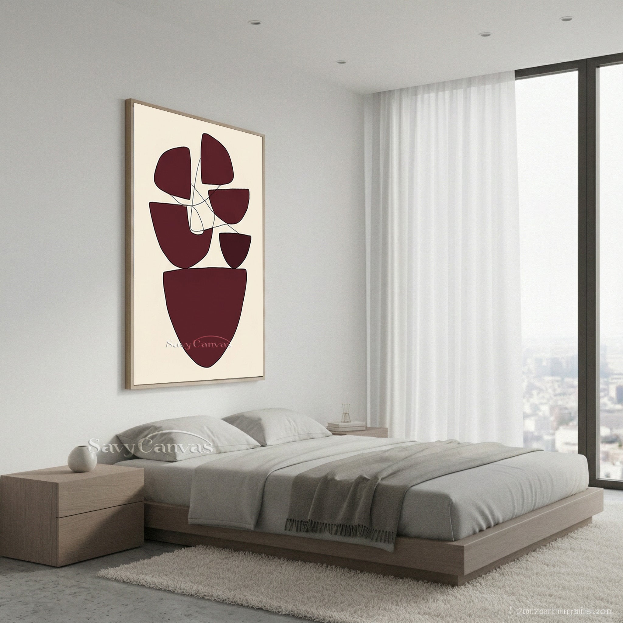 Japandi Style Abstract Art | Minimalist Line & Shape Decor #AA 507