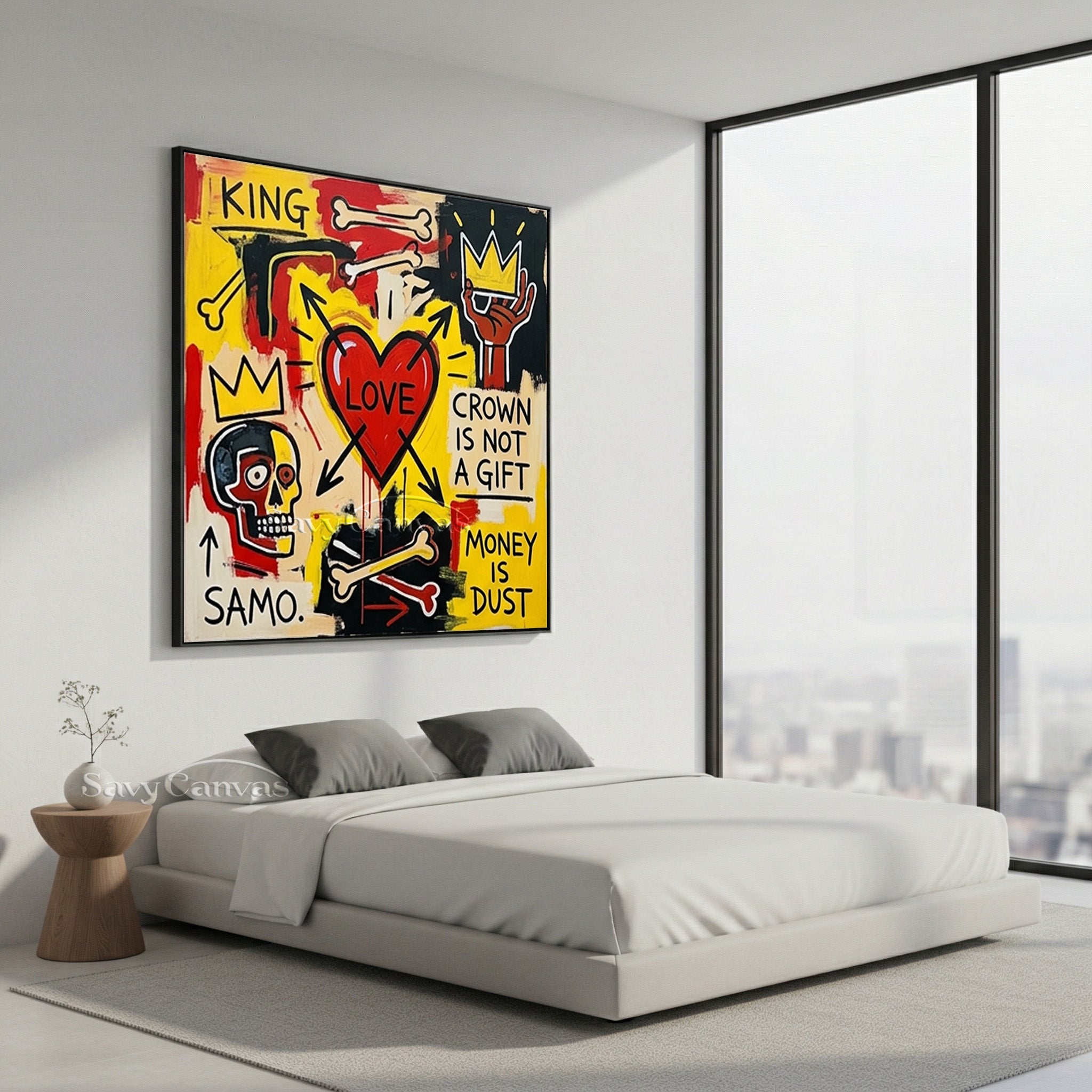 Basquiat Style "Love is King" Art | Neo-Expressionism #AA 536
