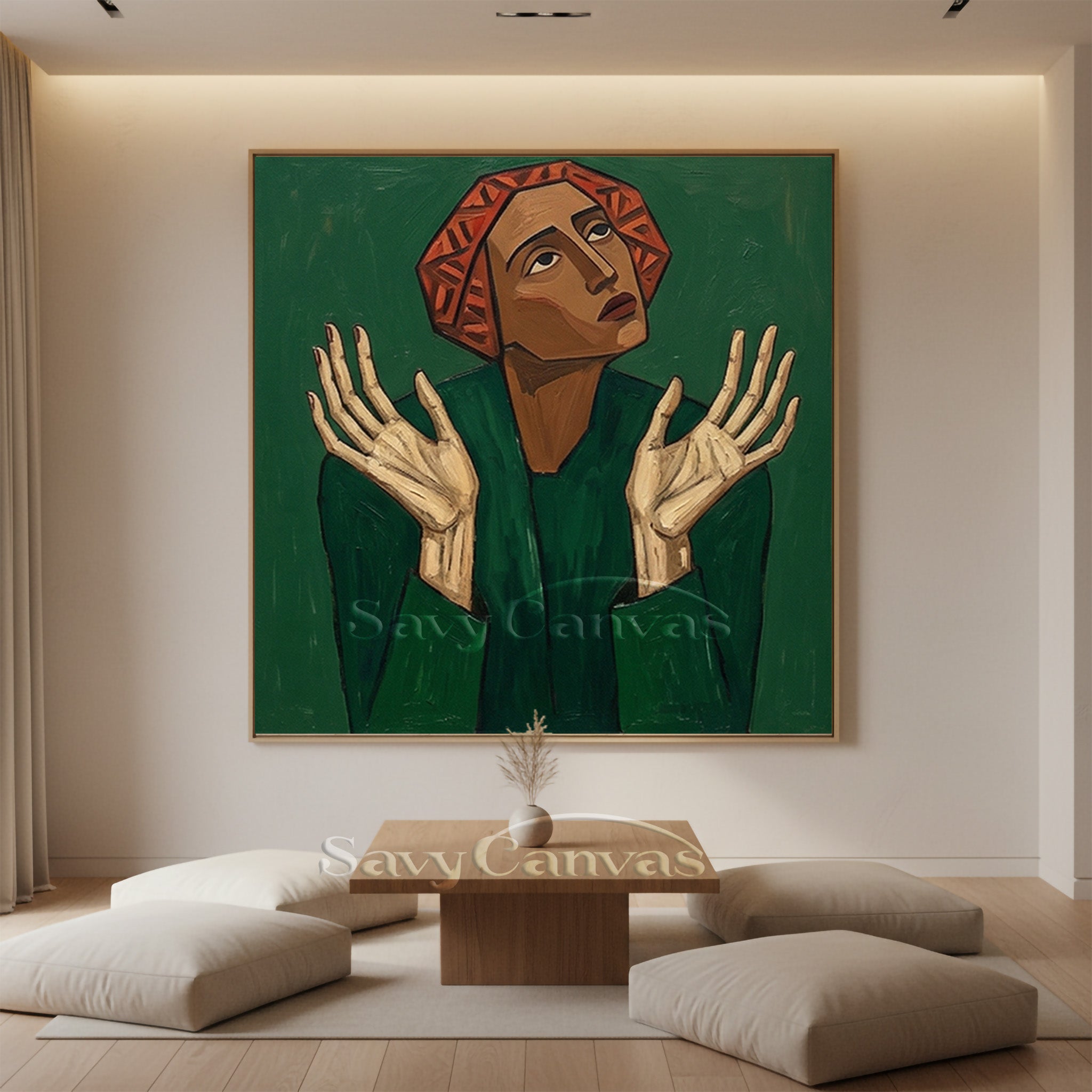Contemporary Religious Style Portrait Wall Art | Hand-Painted #SS 109