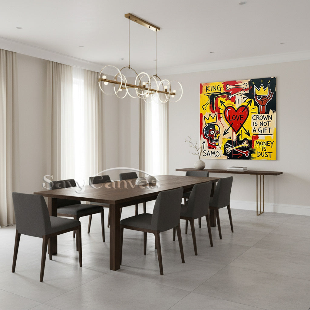 Basquiat Style "Love is King" Art | Neo-Expressionism #AA 536