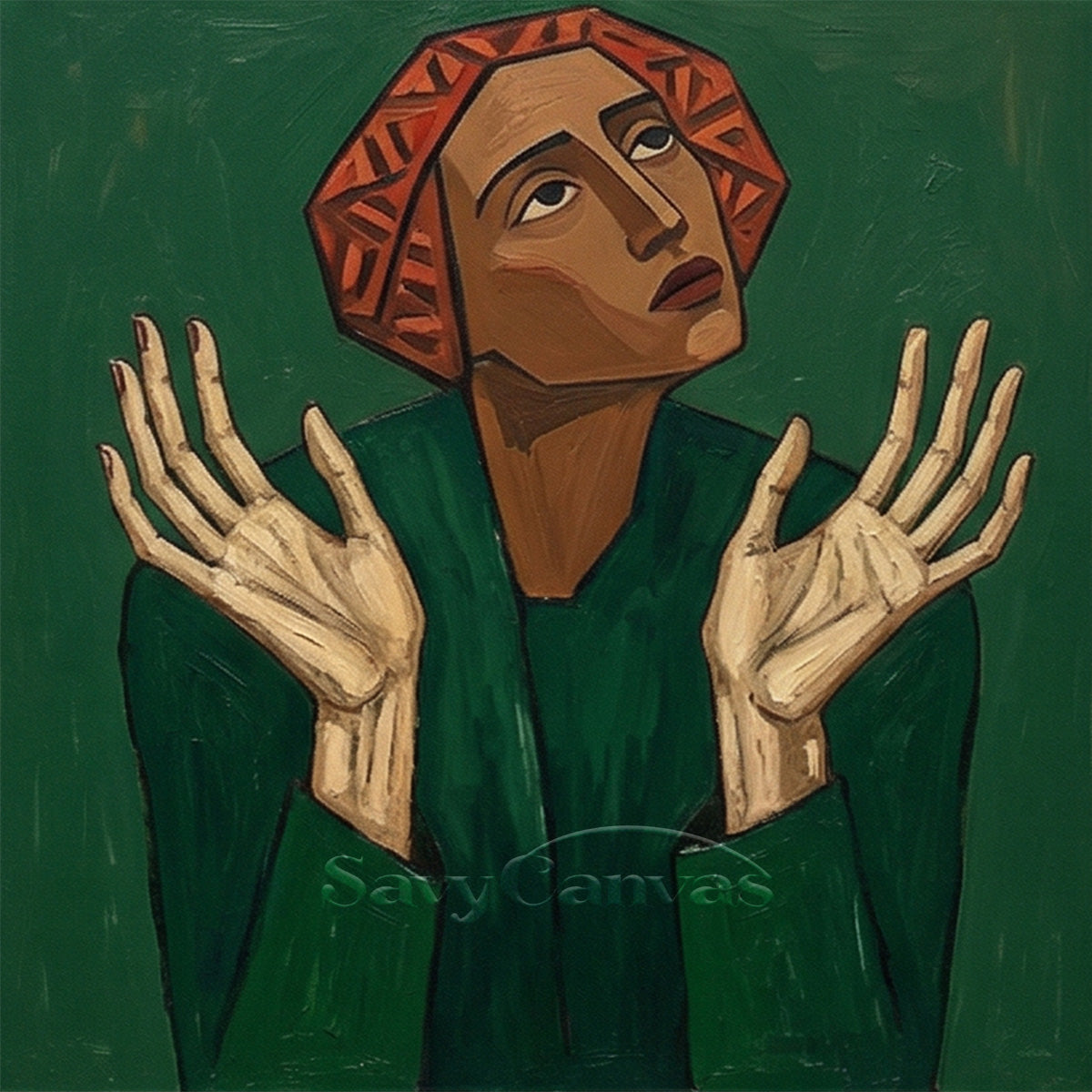 Contemporary Religious Style Portrait Wall Art | Hand-Painted #SS 109