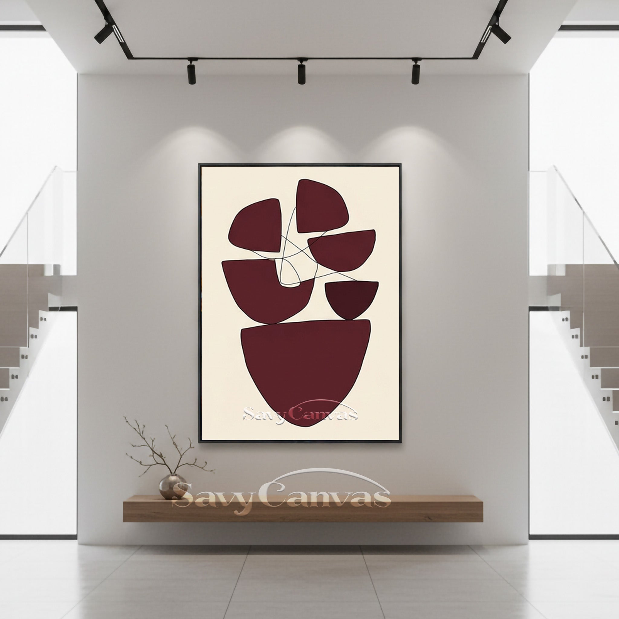 Japandi Style Abstract Art | Minimalist Line & Shape Decor #AA 507