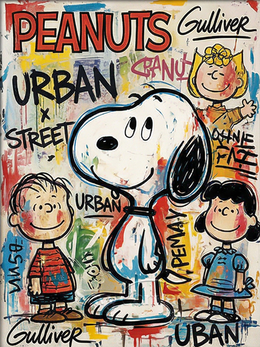 Modern Urban Street Art Peanuts Oil Painting for Wall Decor #SS 069