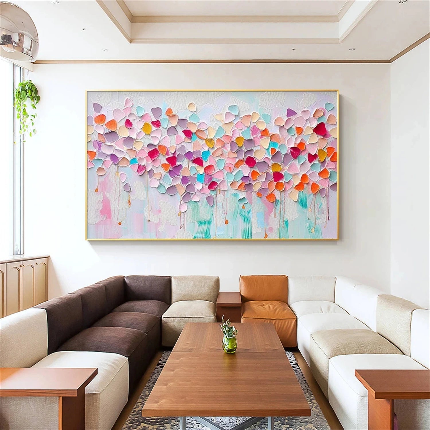 Artistic Home Decor: Hand - Painted Oil Painting with Vivid Floral Patterns #JJ 339