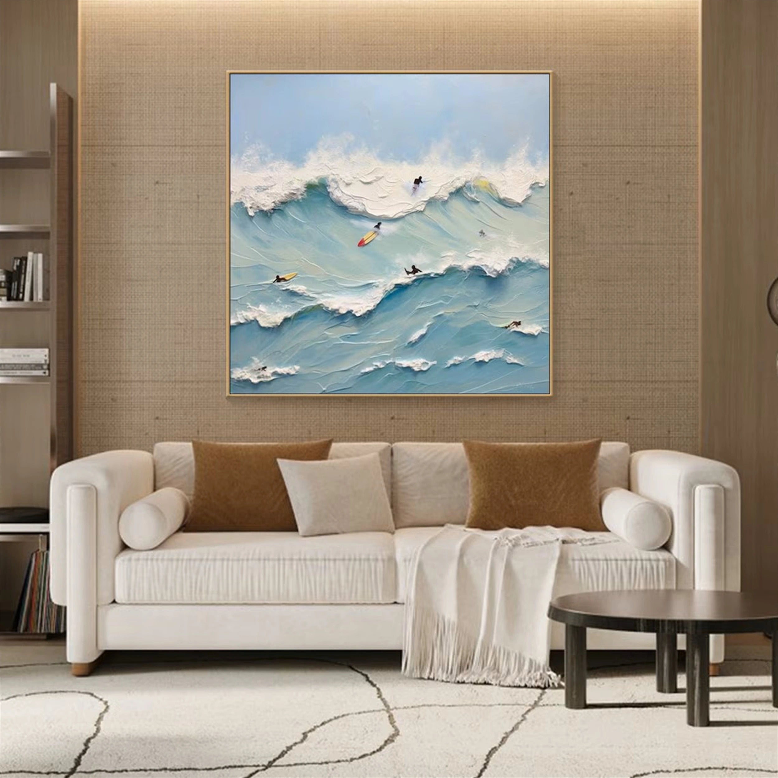 Abstract Surfer Wave  – Vibrant Coastal Wall Art for Home Decor #JJ 278
