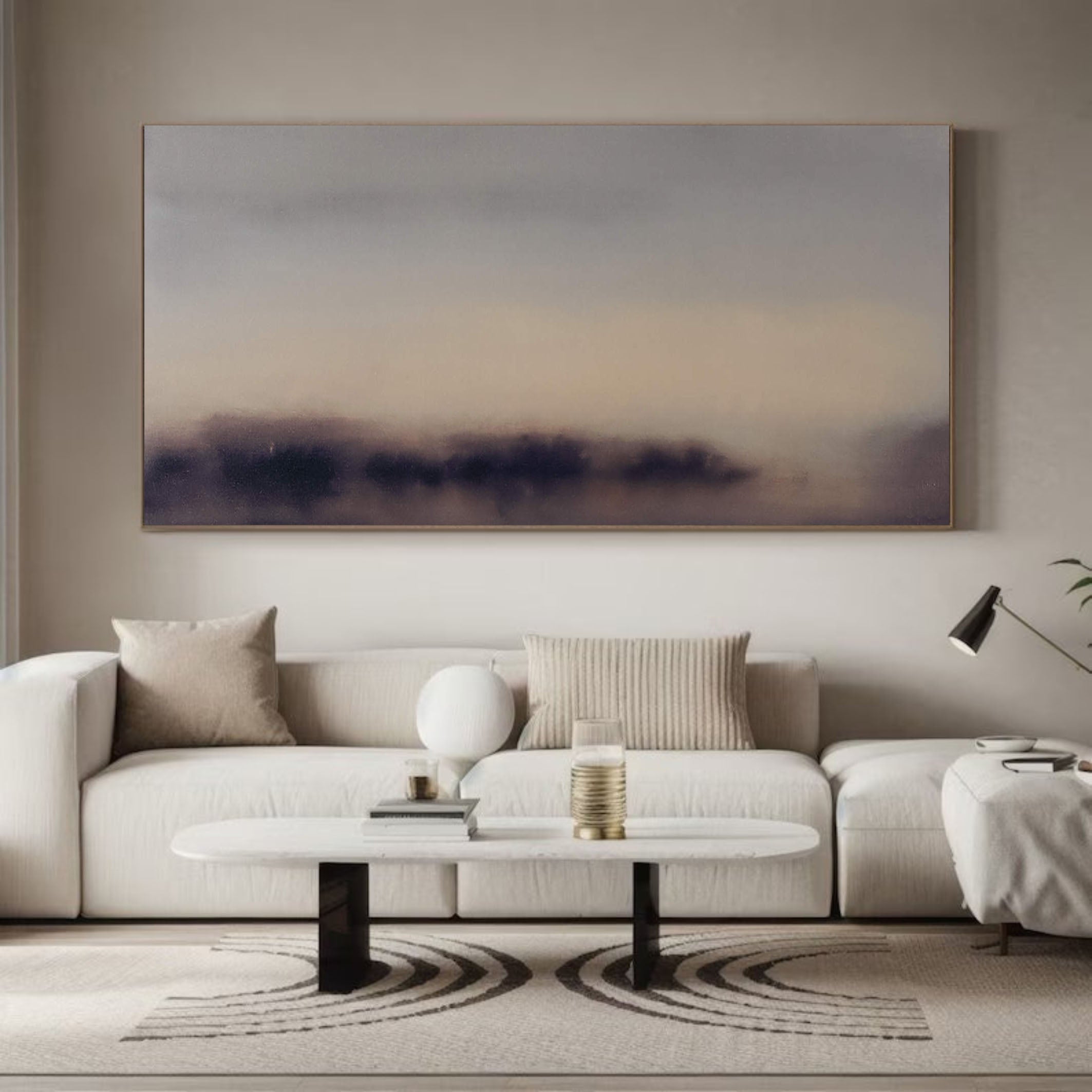 Handmade Misty Landscape Abstract Oil Painting #TC 142