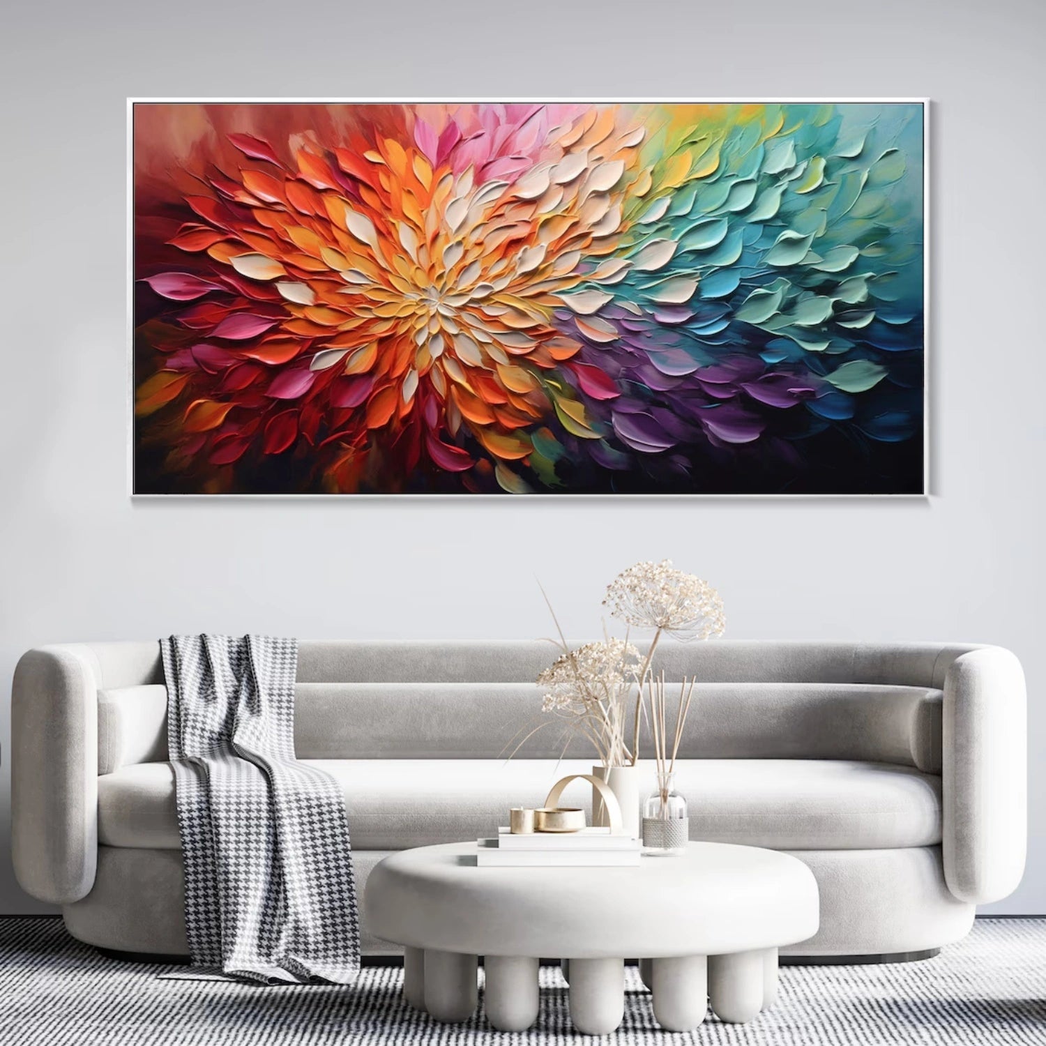 Colorful Abstract Flower Oil Painting for Your Living Space #JJ 340