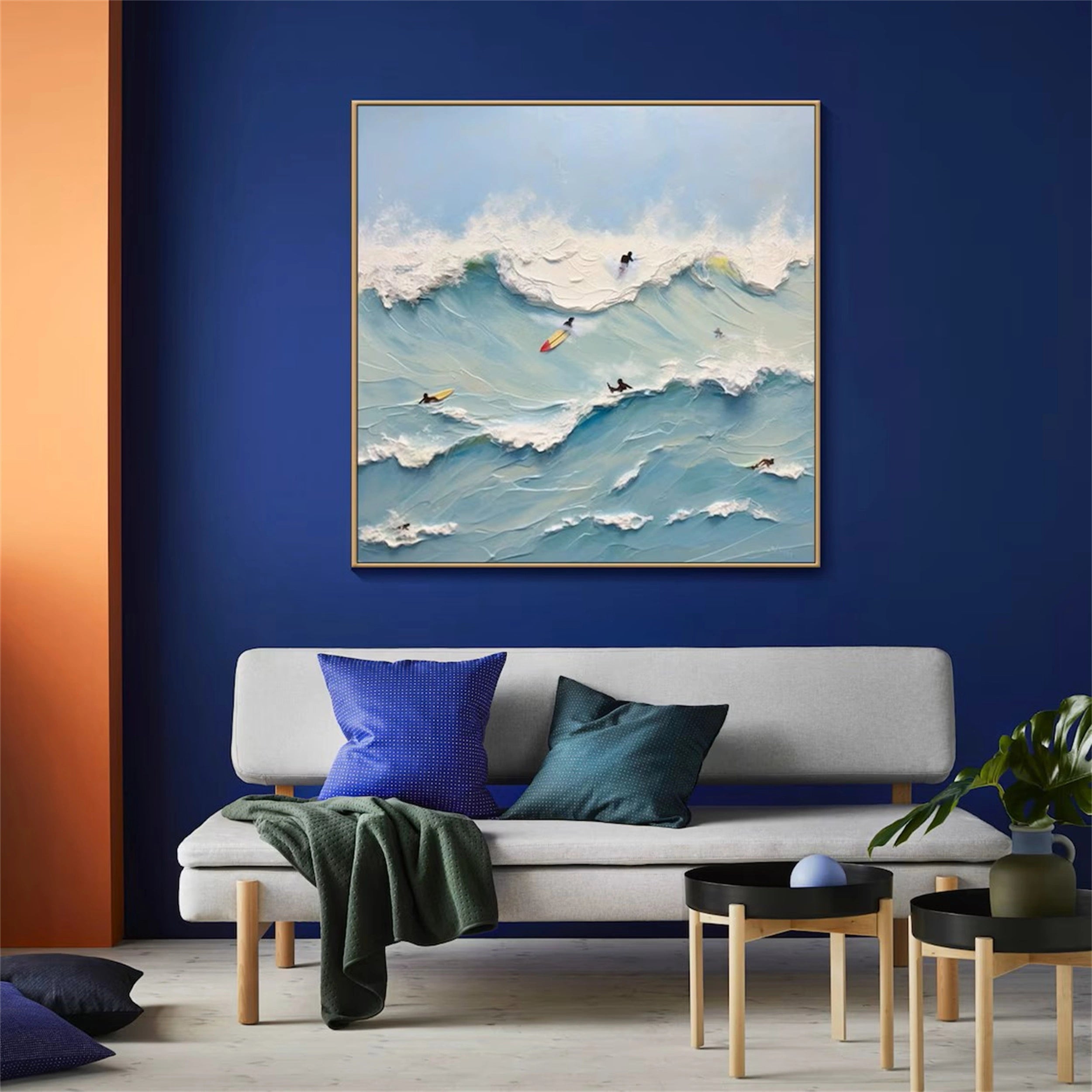 Abstract Surfer Wave  – Vibrant Coastal Wall Art for Home Decor #JJ 278