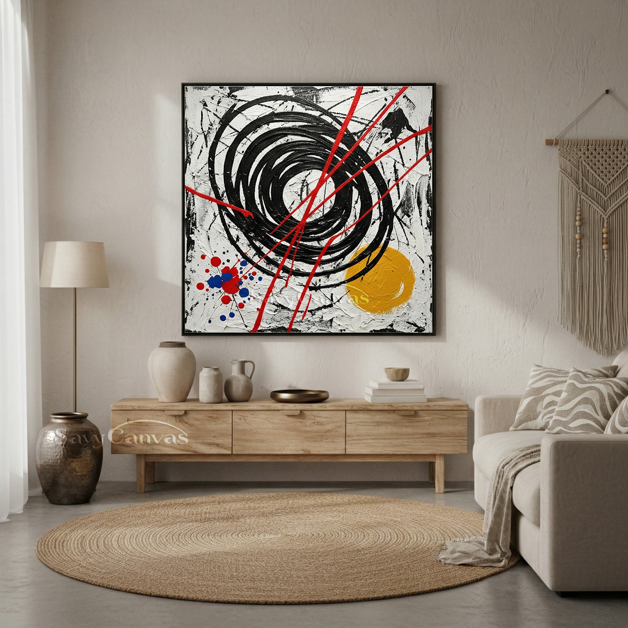 Colorful Pollock-Style Drip Art | Modern Expressive Wall Decor #JJ 459