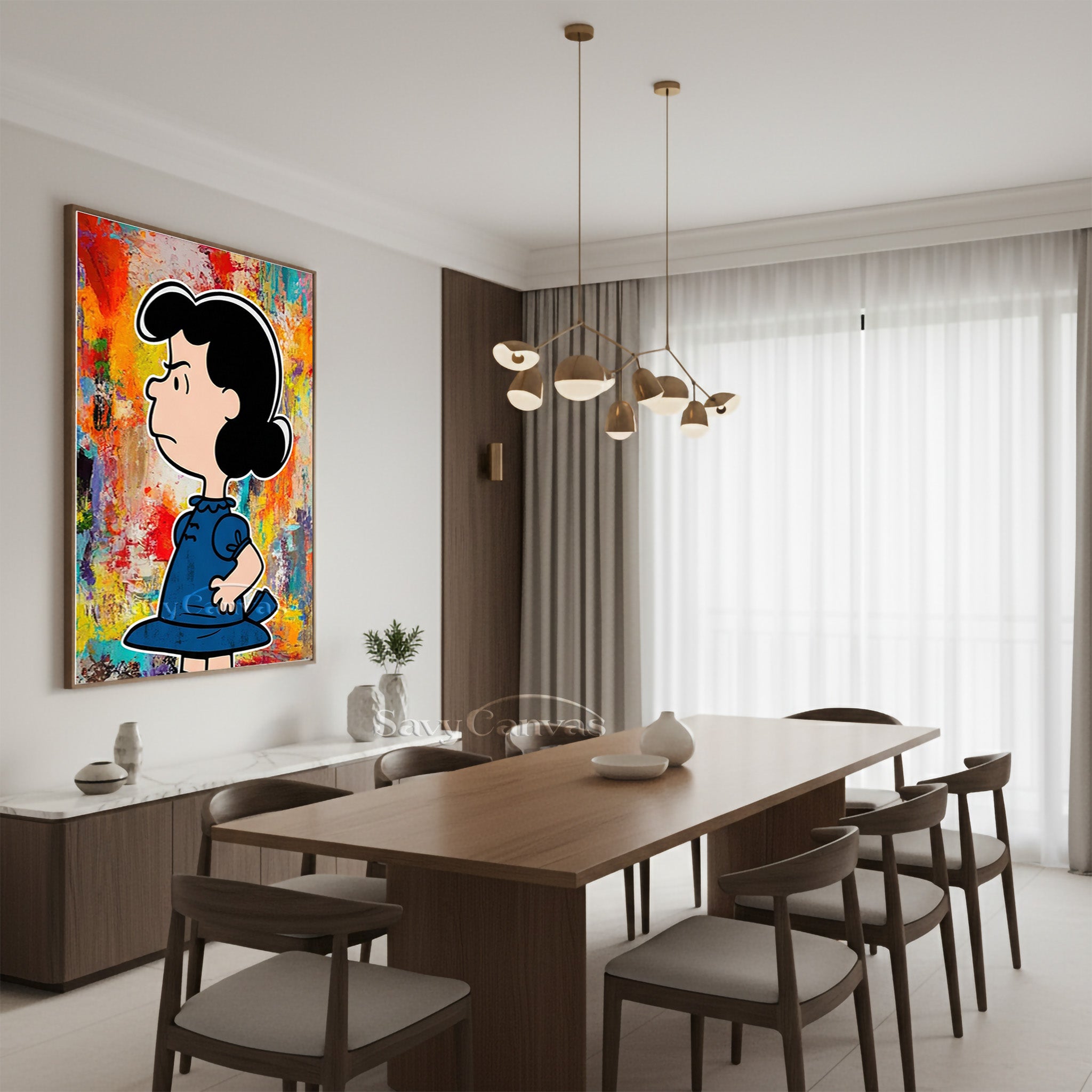 Hand-Painted Lucy Peanuts Gang Art | Vibrant Abstract Canvas #SS 071