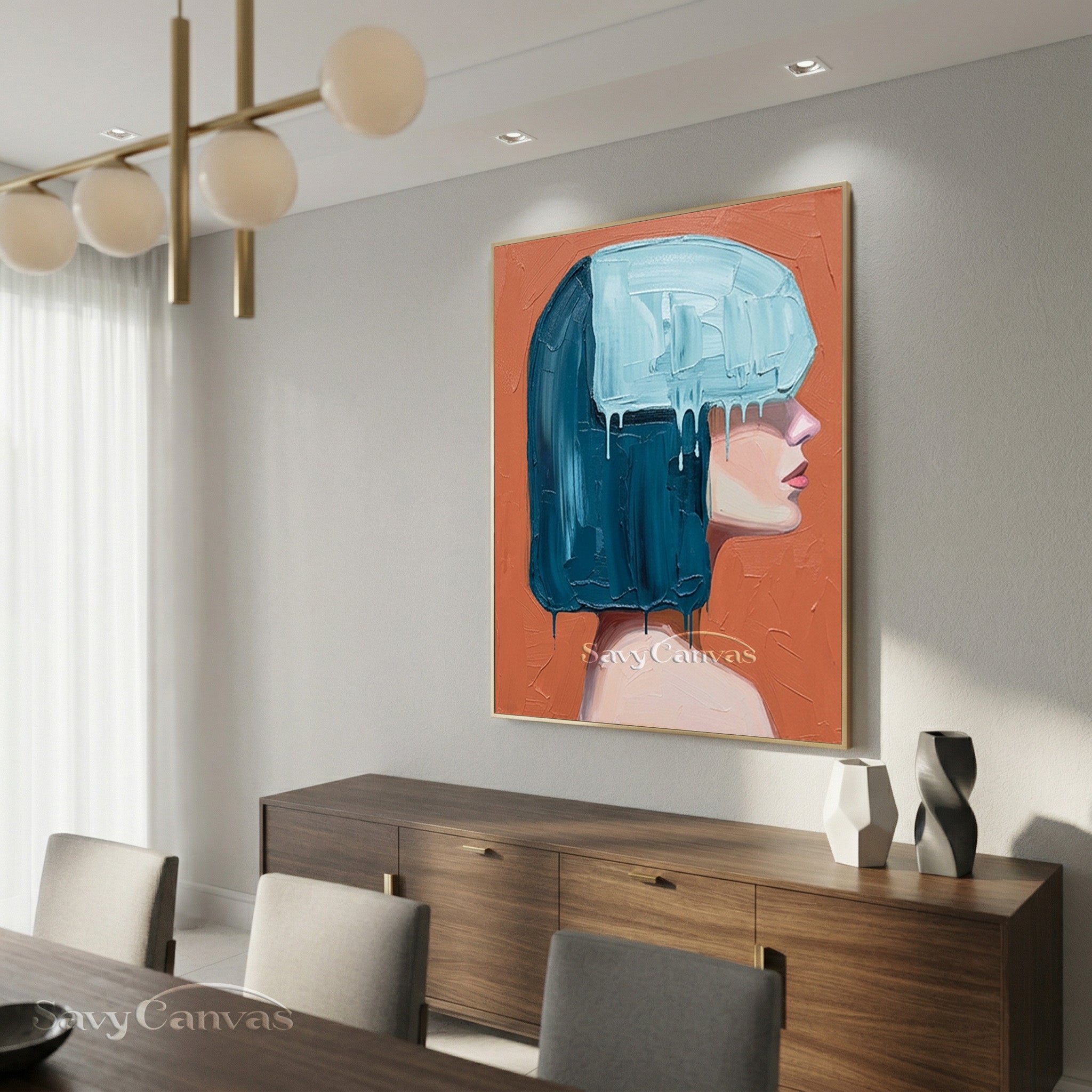 3D Textured Woman's Portrait | Palette Knife Art #AA 539