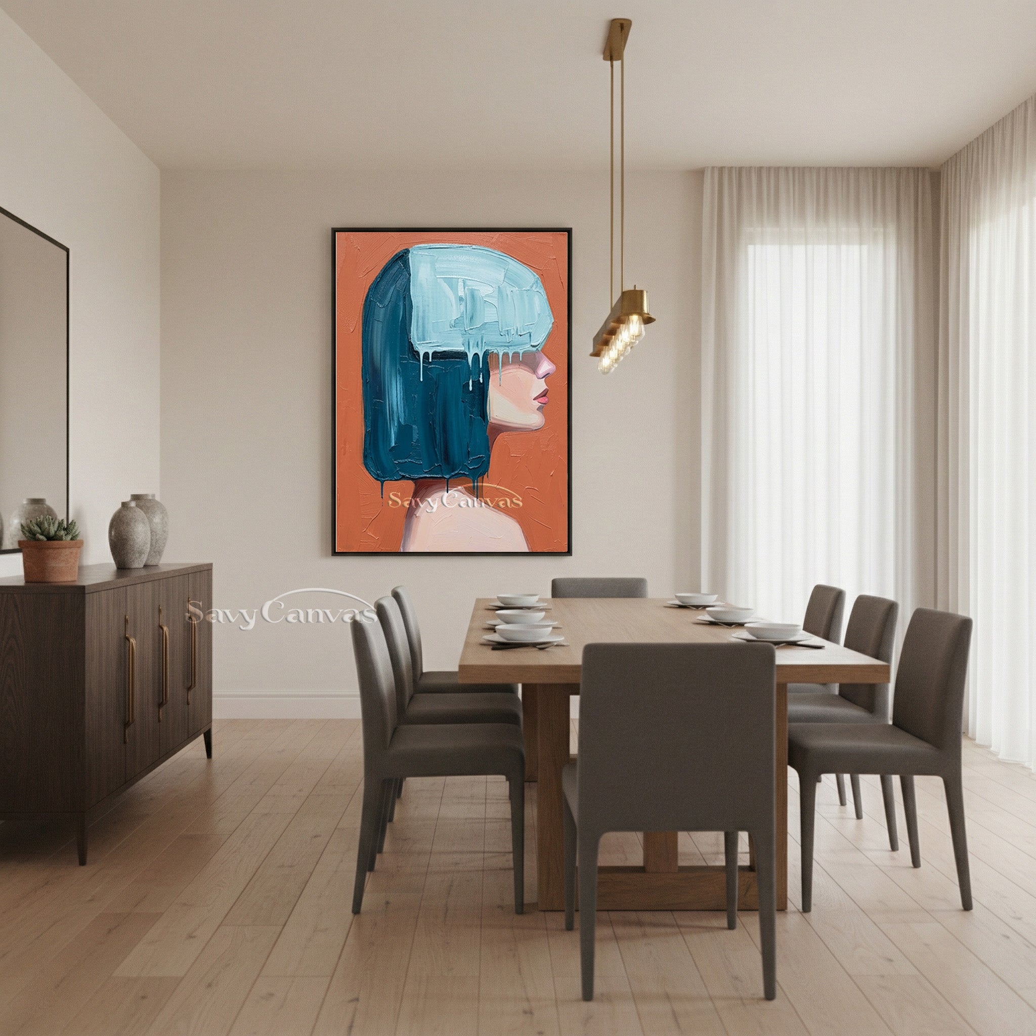 3D Textured Woman's Portrait | Palette Knife Art #AA 539