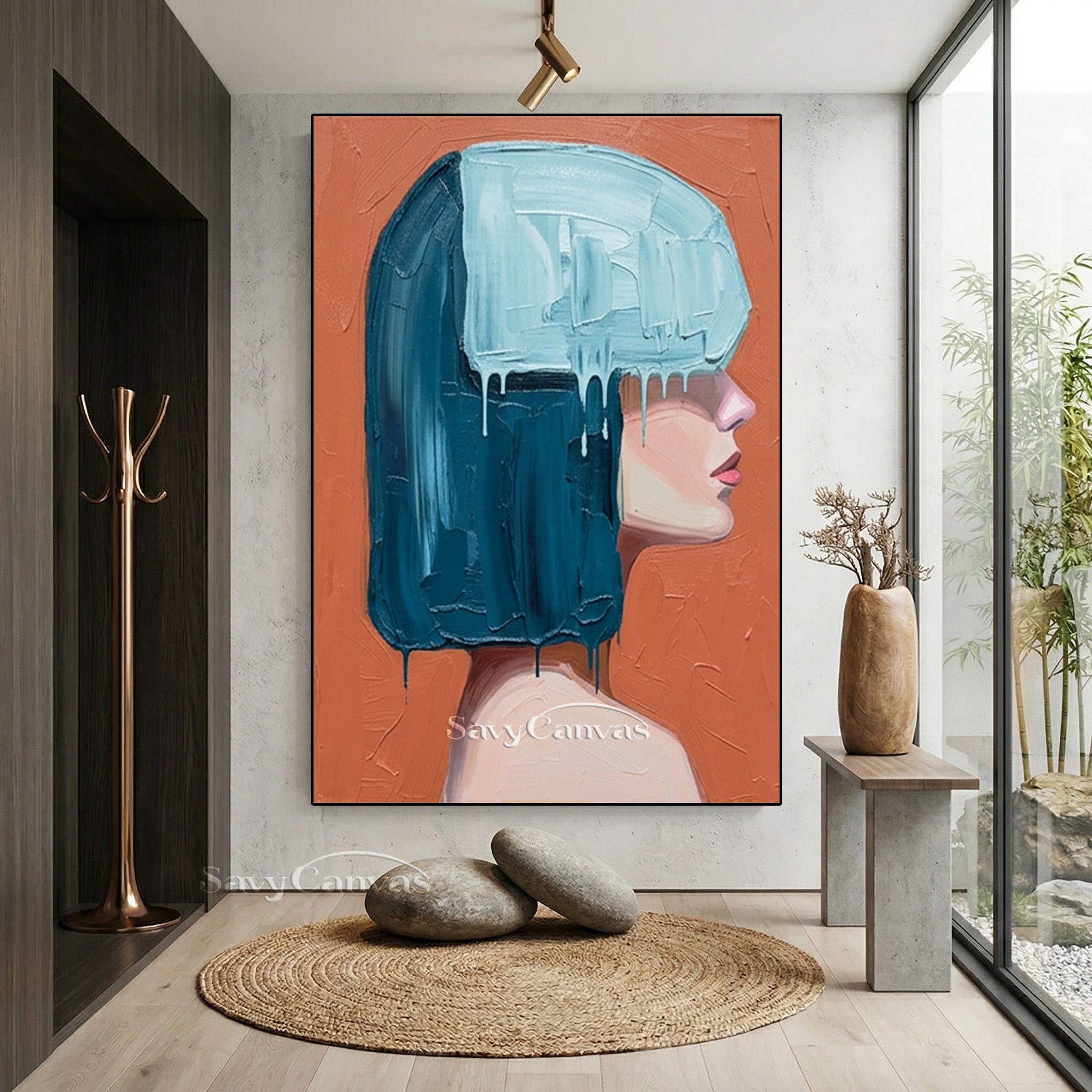 3D Textured Woman's Portrait | Palette Knife Art #AA 539