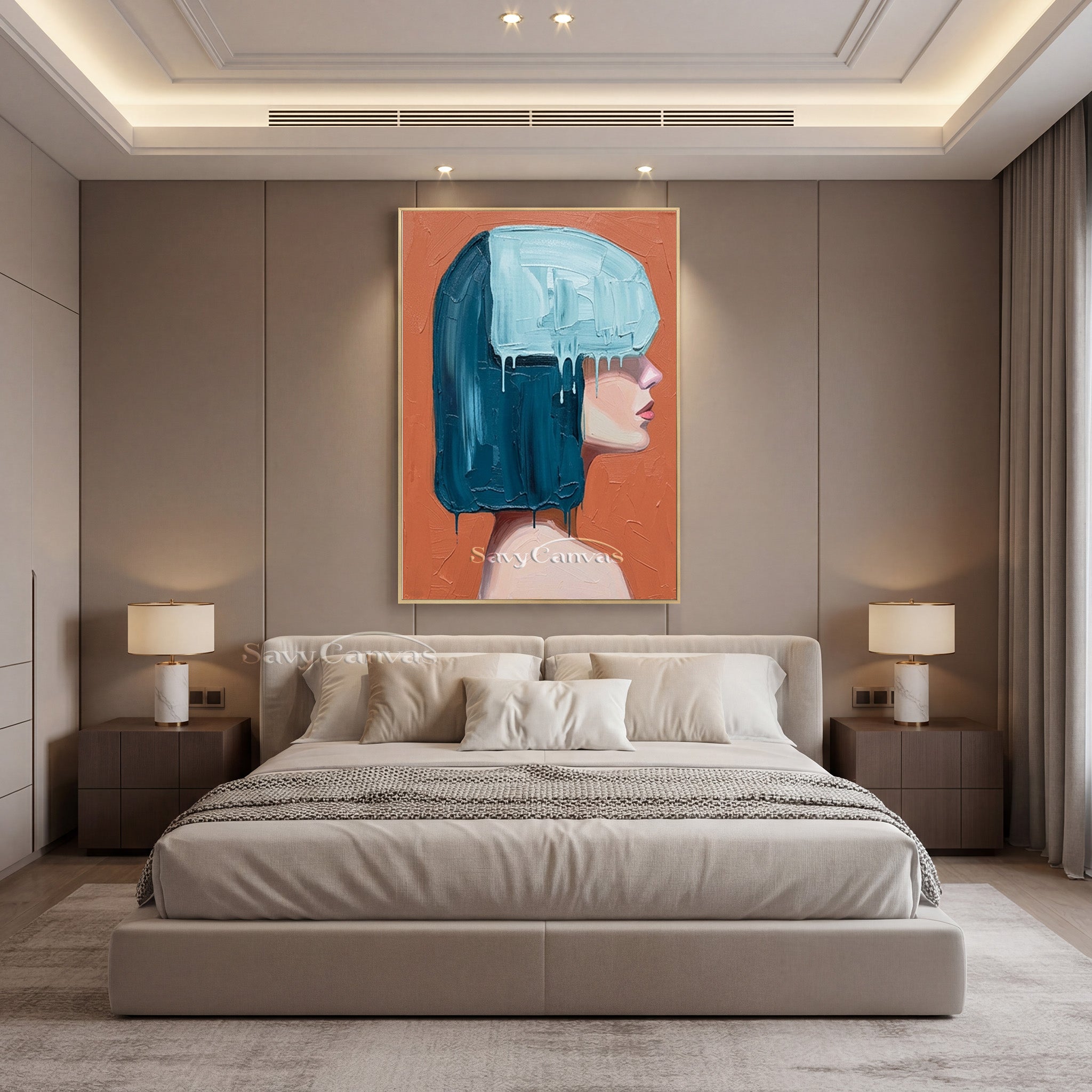 3D Textured Woman's Portrait | Palette Knife Art #AA 539