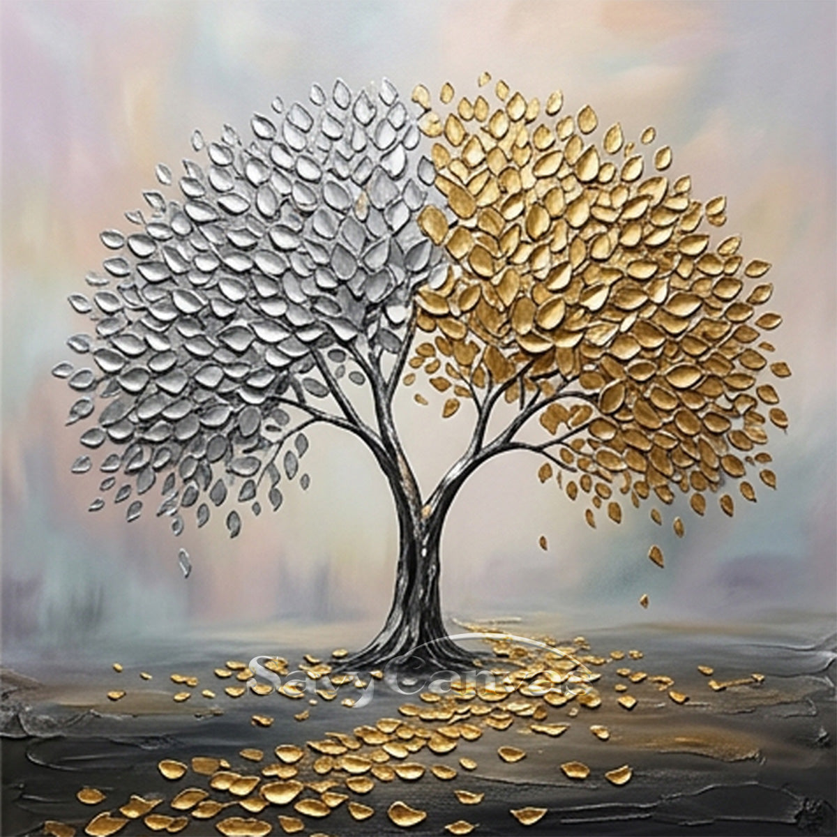 Gold & Silver Tree of Life | Luxury Feng Shui Wall Art