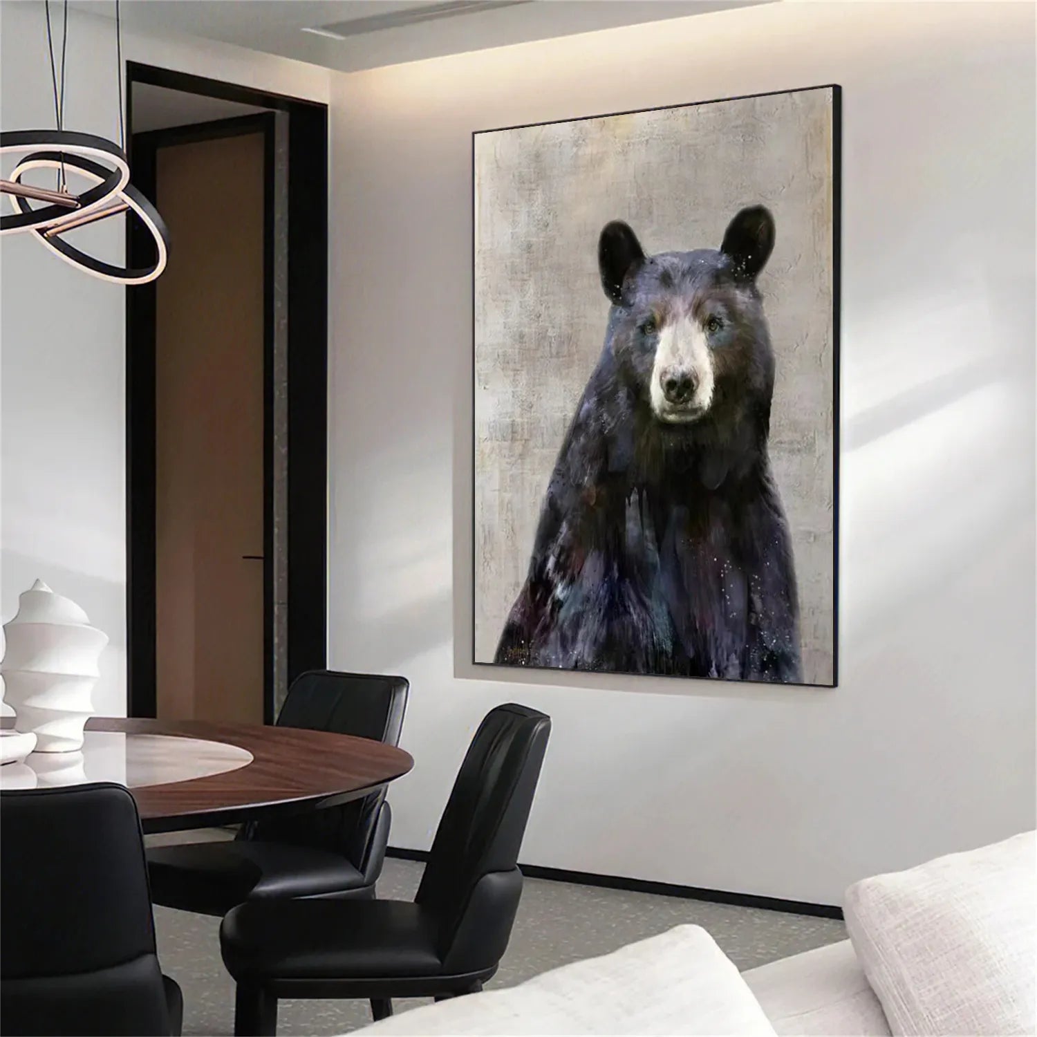 Wildlife Portrait Art: Unique Black Bear Wall Art Gift #ZZ 022