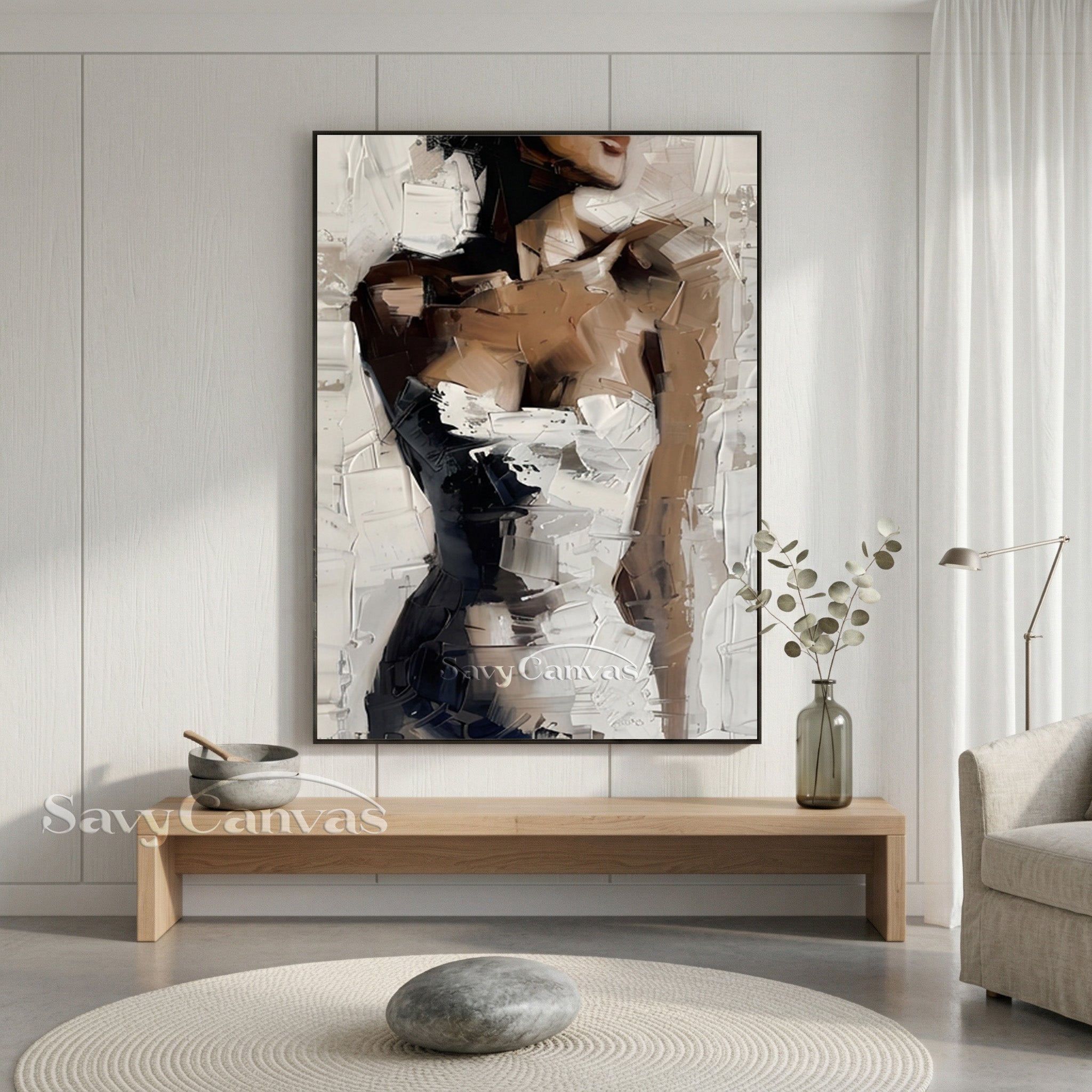 Hand-Painted Textured Nude Art Oil Painting on Canvas #SS 146