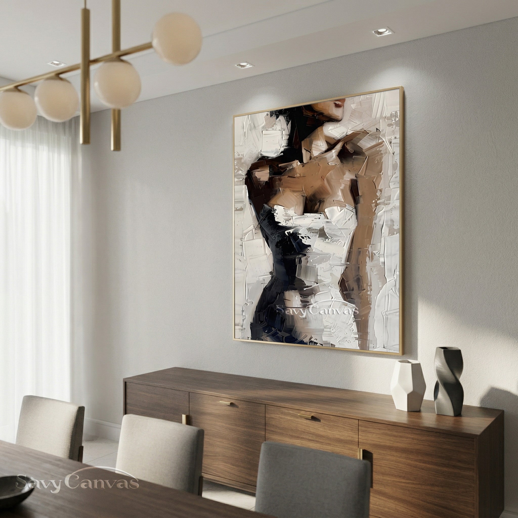 Hand-Painted Textured Nude Art Oil Painting on Canvas #SS 146