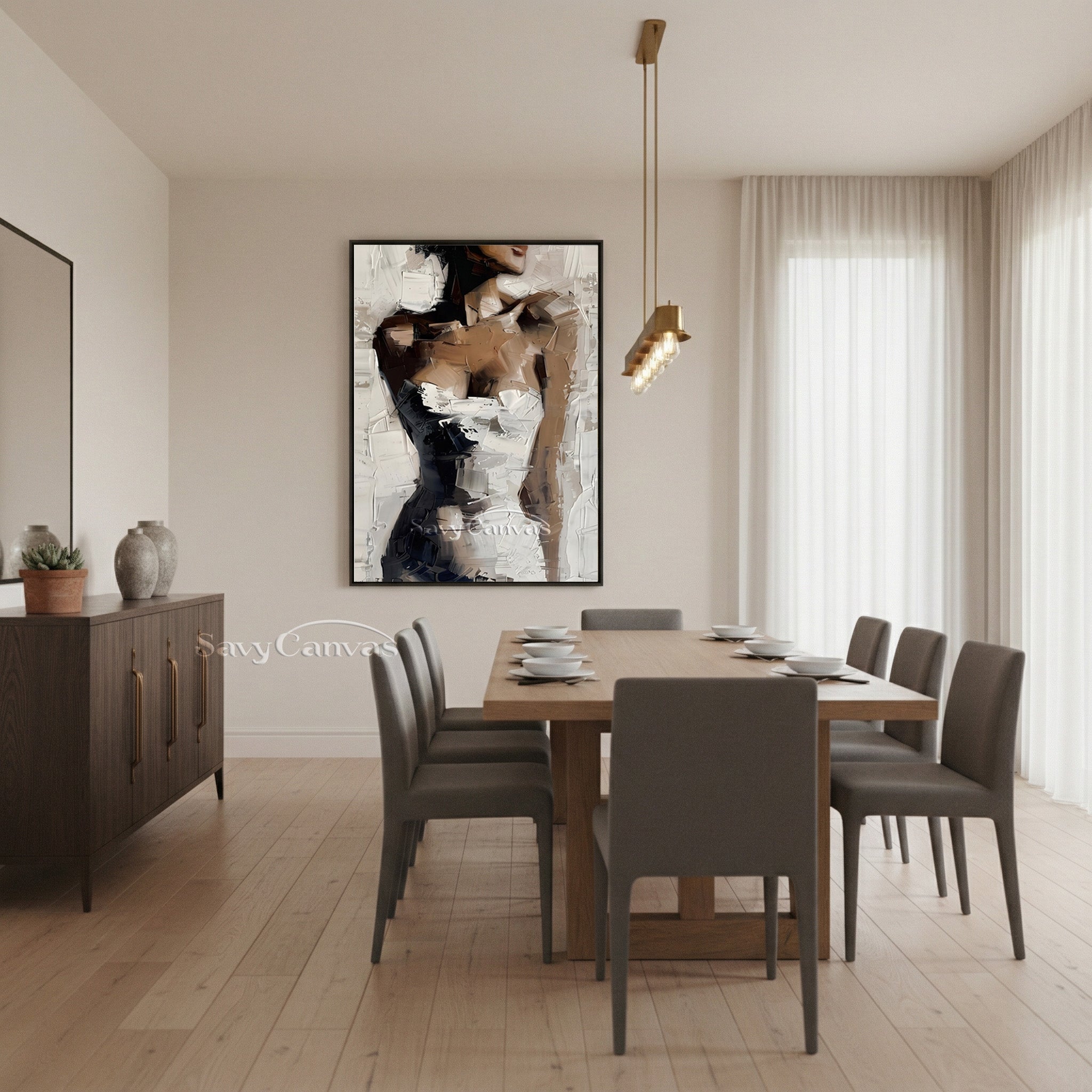 Hand-Painted Textured Nude Art Oil Painting on Canvas #SS 146