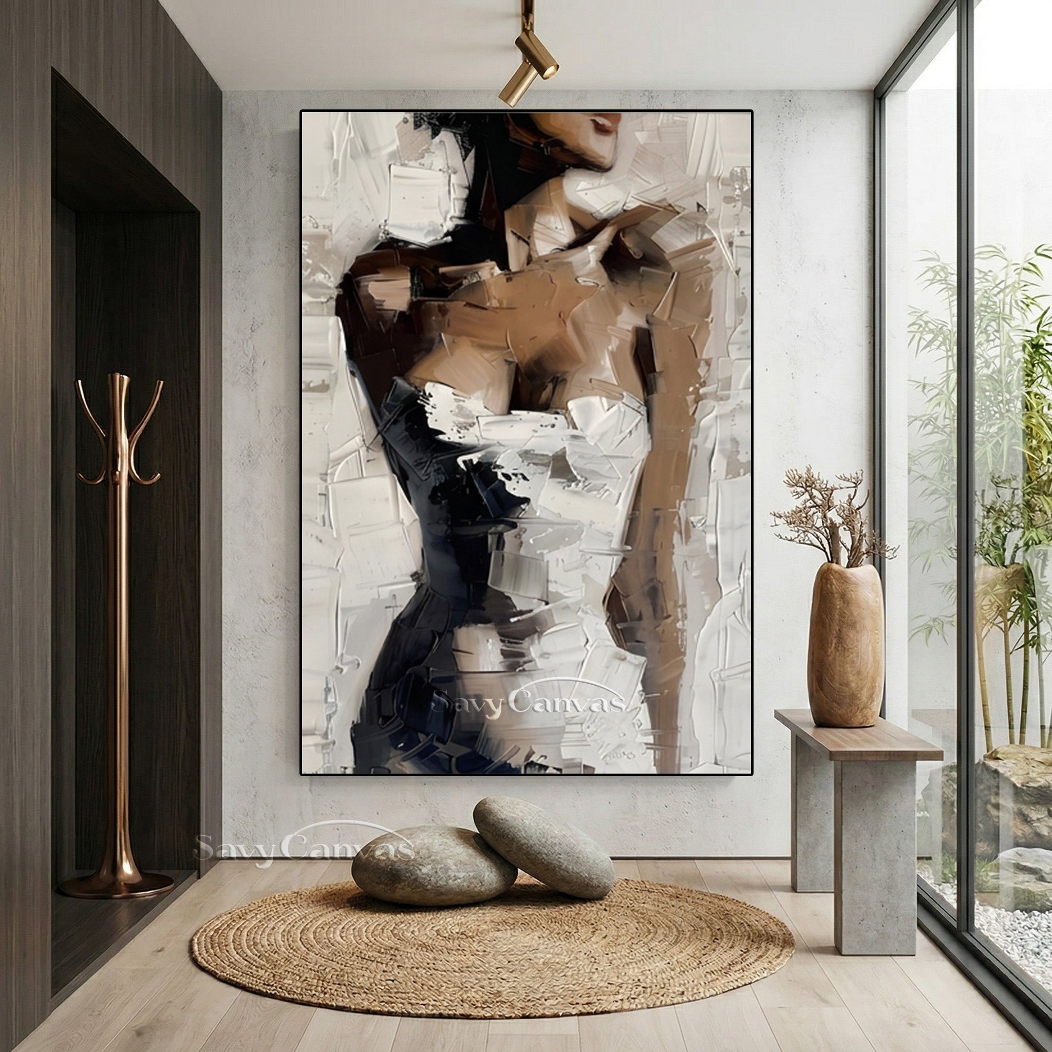 Hand-Painted Textured Nude Art Oil Painting on Canvas #SS 146