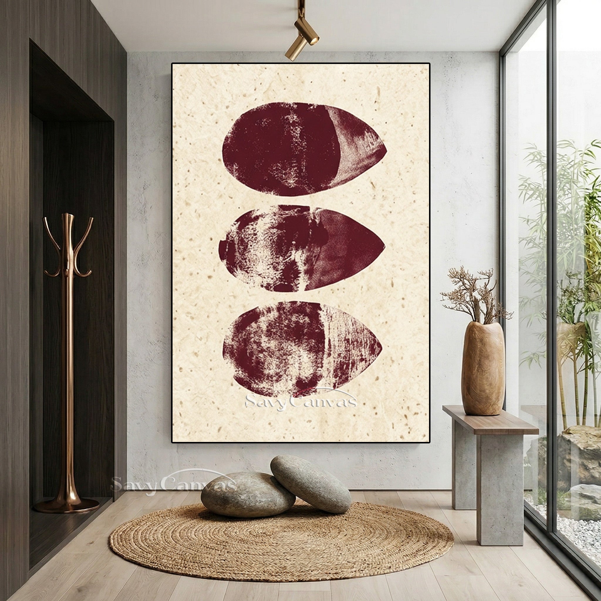 Minimalist Balancing Stones Art | Zen Abstract Painting #AA 508