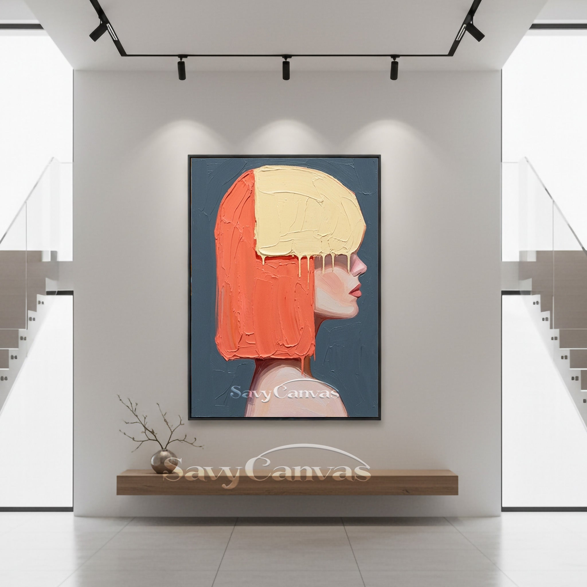 Modern Pop Art Portrait | Orange & Yellow Hair Painting #AA 540