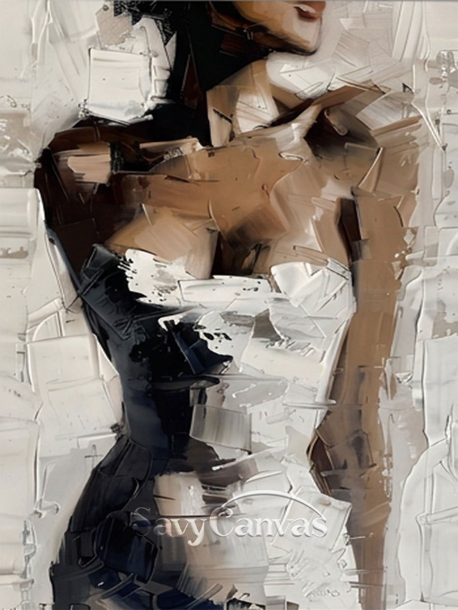 Hand-Painted Textured Nude Art Oil Painting on Canvas #SS 146