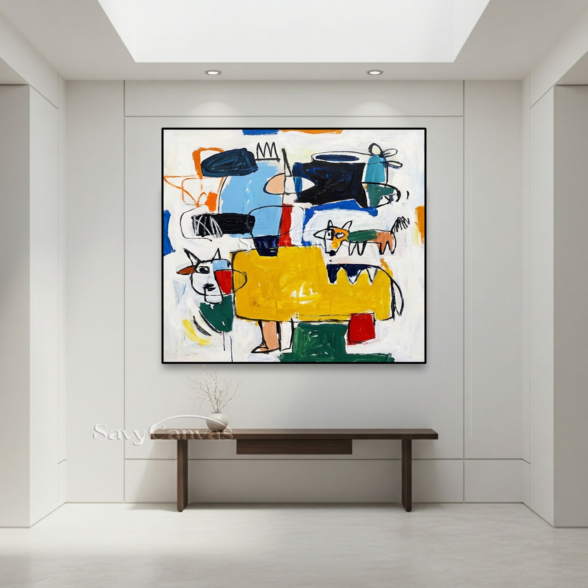 Basquiat Style Abstract Art | Neo-Expressionist Painting #AA 482