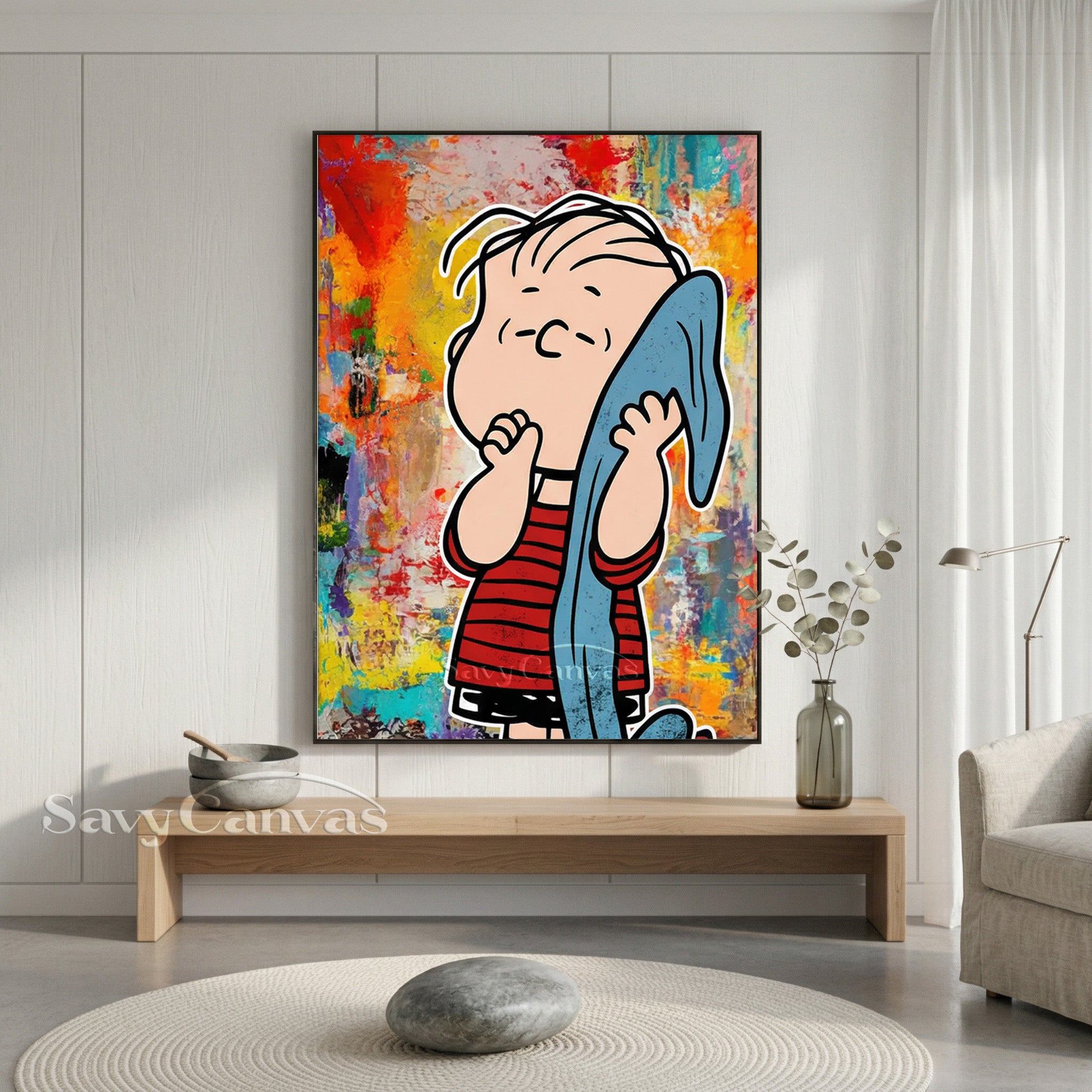 Linus Peanuts Pop Art Hand-Painted Oil Painting #SS 073