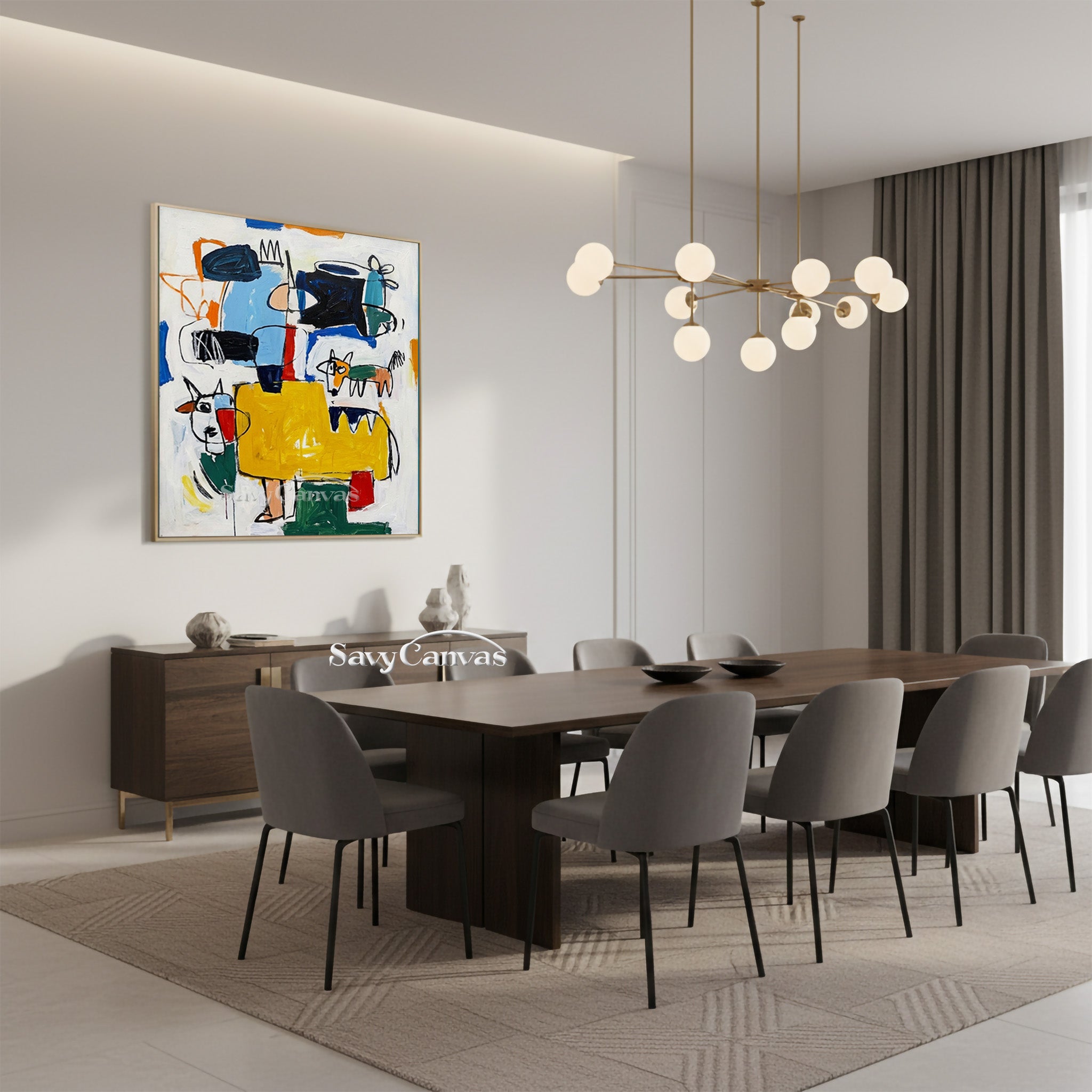 Basquiat Style Abstract Art | Neo-Expressionist Painting #AA 482