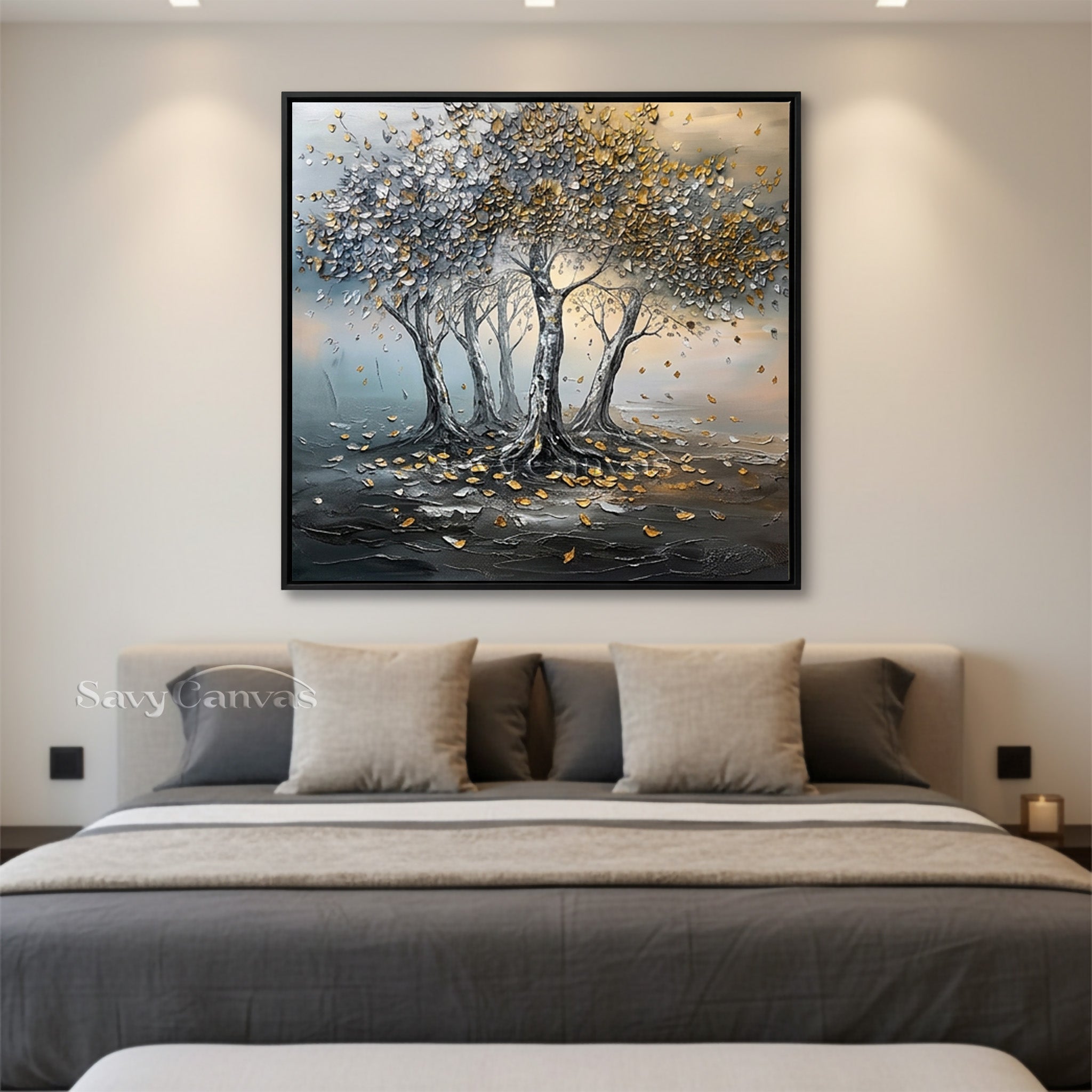Gold & Silver Tree of Life | Luxury Feng Shui Wall Art #AA 543