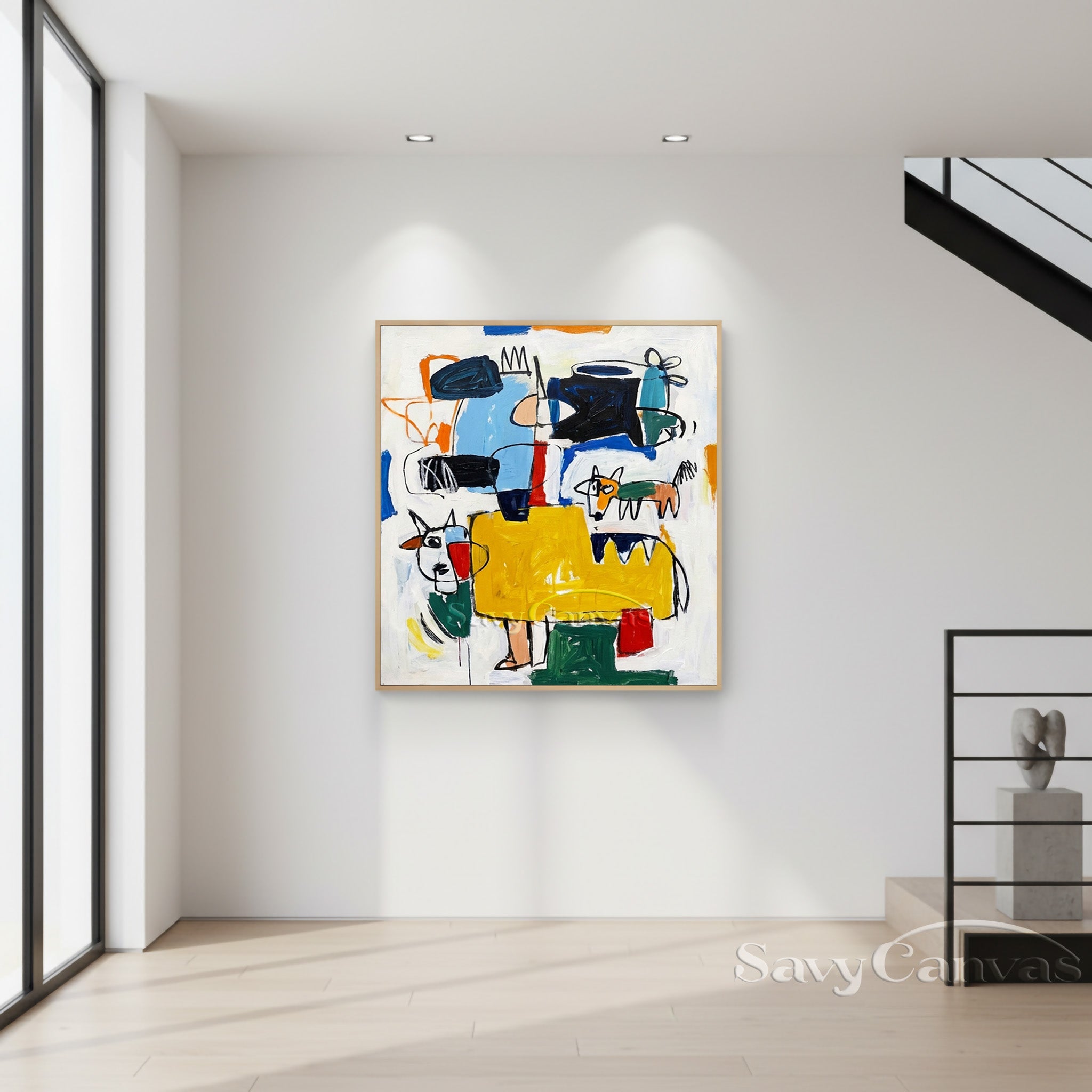 Basquiat Style Abstract Art | Neo-Expressionist Painting #AA 482