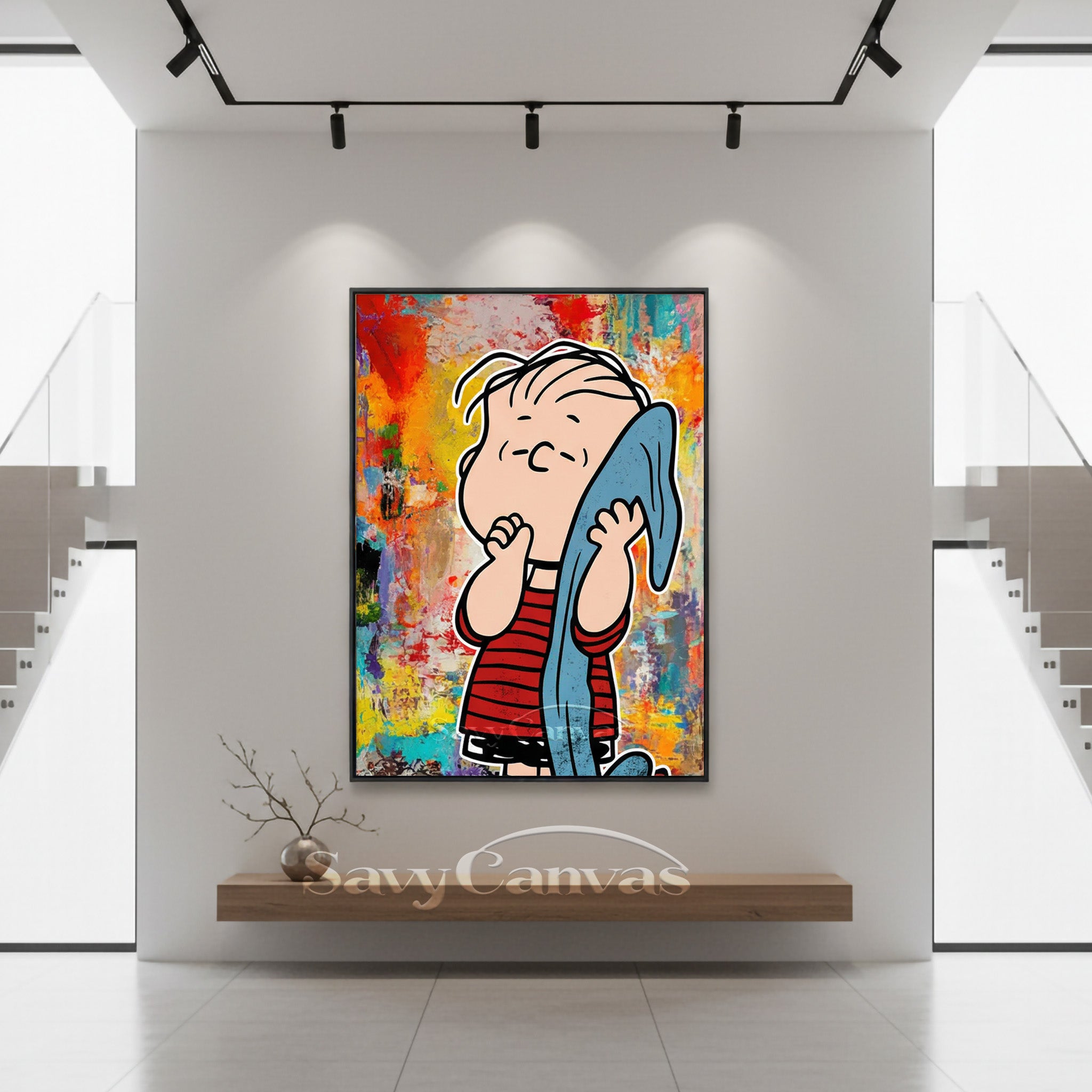 Linus Peanuts Pop Art Hand-Painted Oil Painting #SS 073