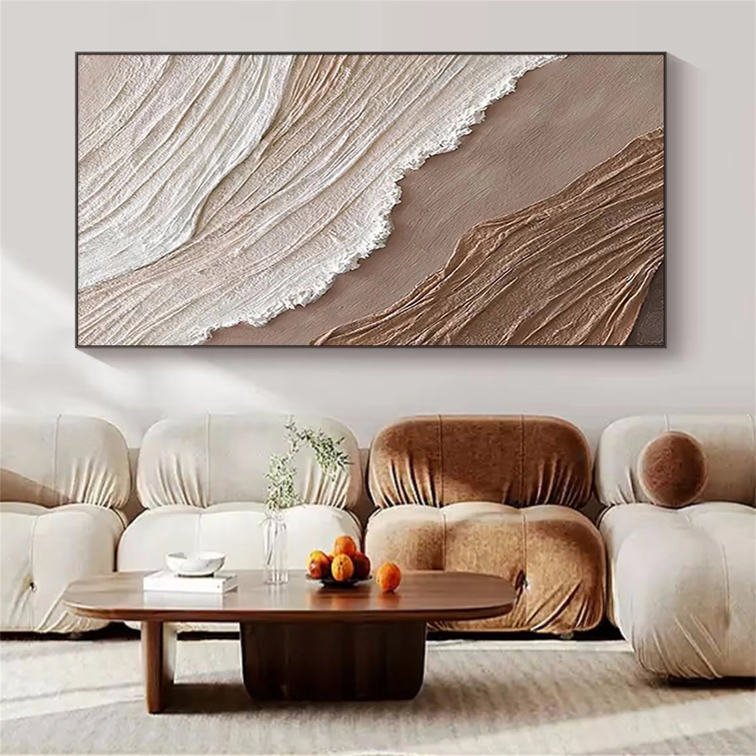 Coastal Abstract Wall Art Textured Neutral Painting