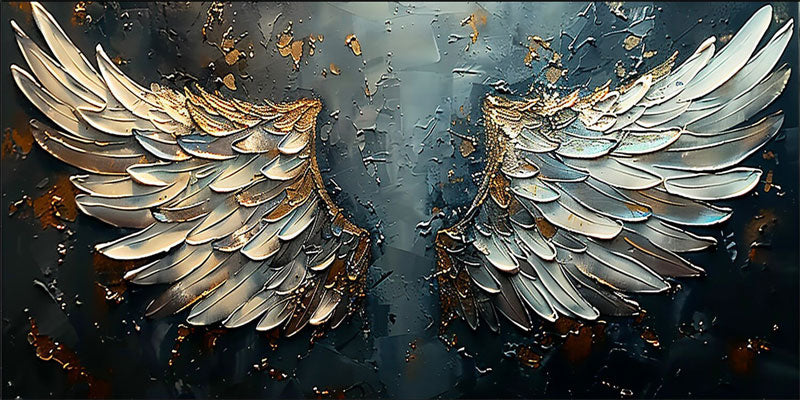 Large Abstract Angel Wings Art | Textured Painting Wall Decor #ZZ 172
