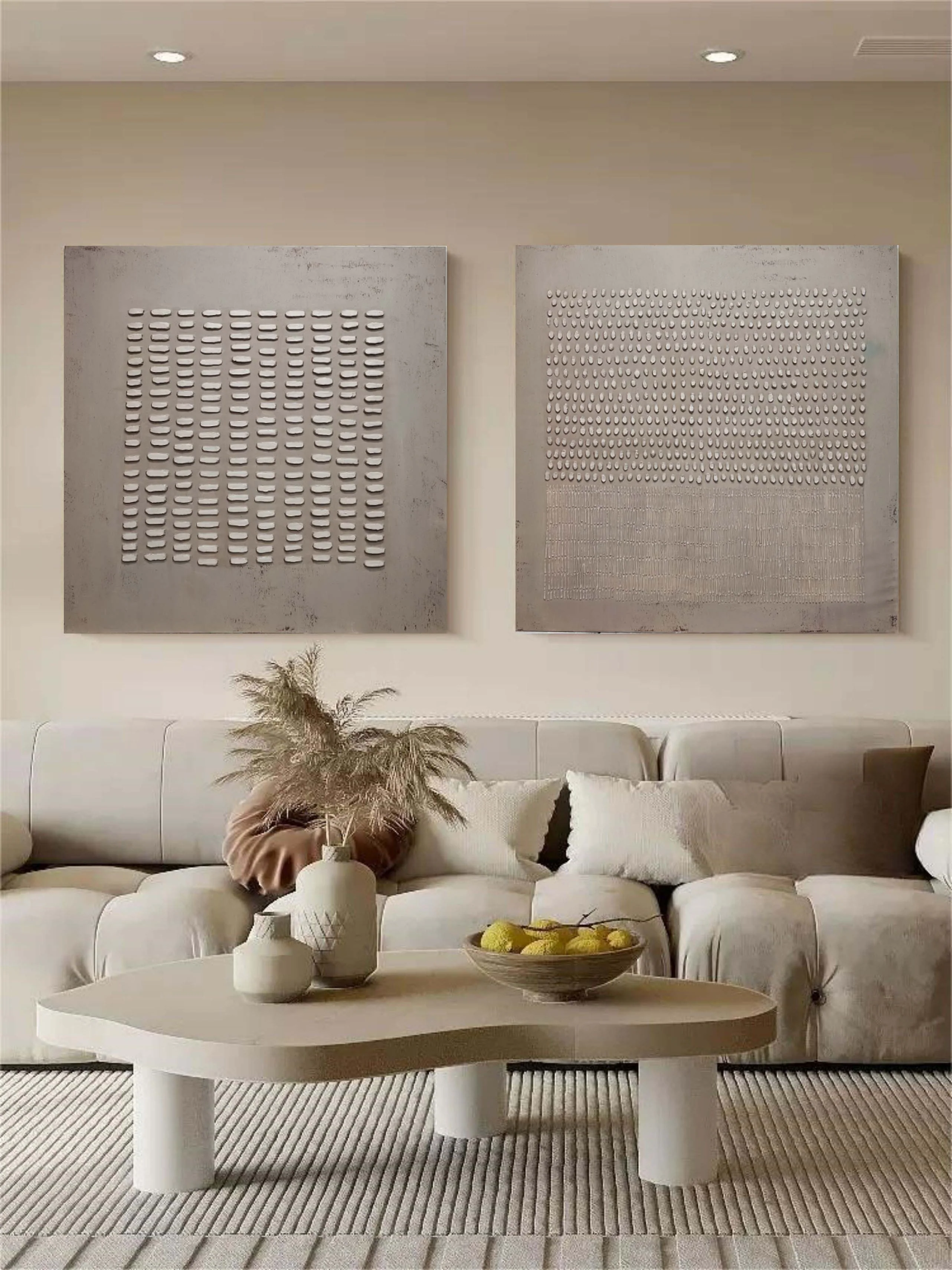 Wabi Sabi Inspired Wall Art | Large Textured Geometric Panels #ZZ 003