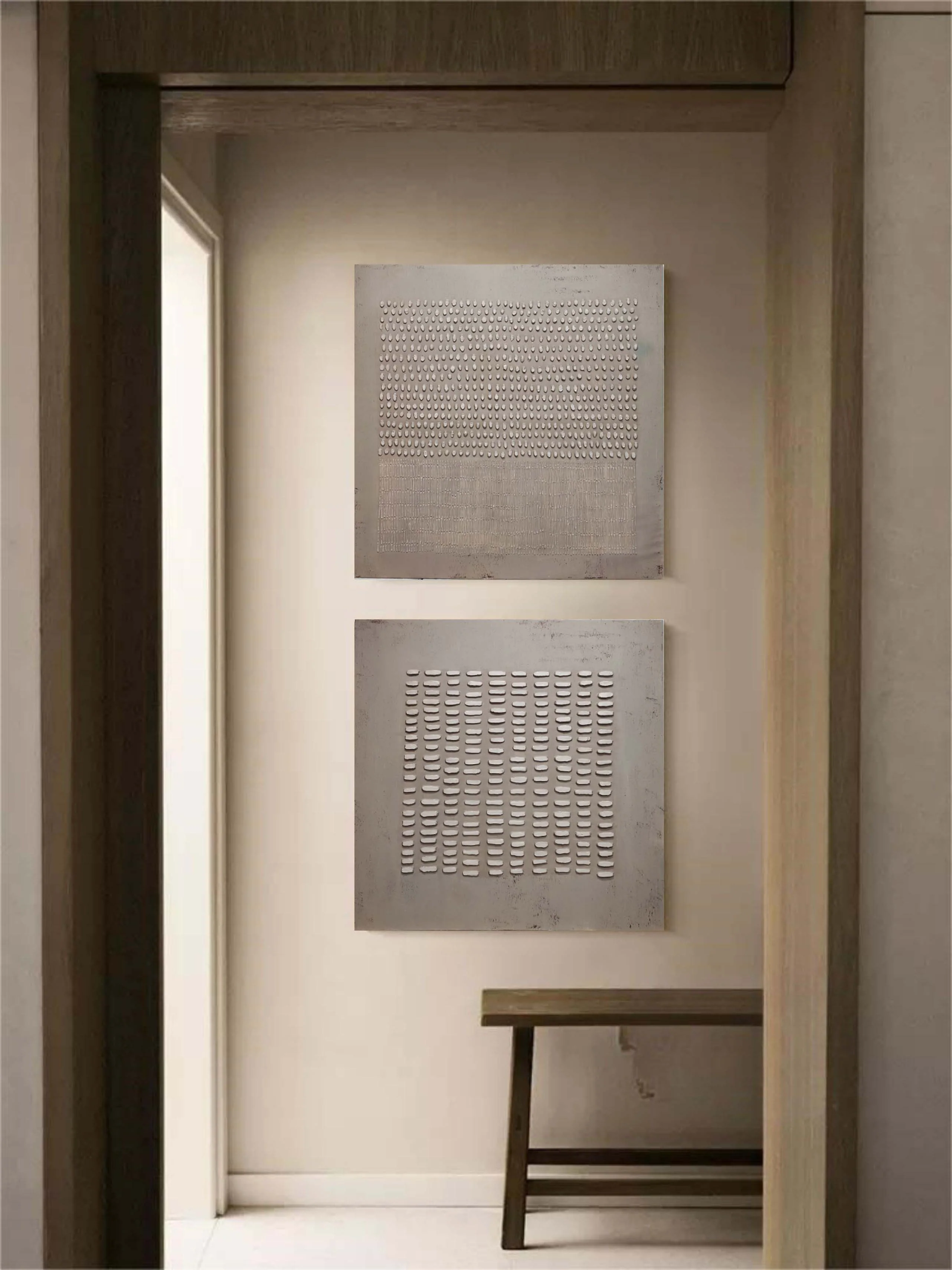 Wabi Sabi Inspired Wall Art | Large Textured Geometric Panels #ZZ 003