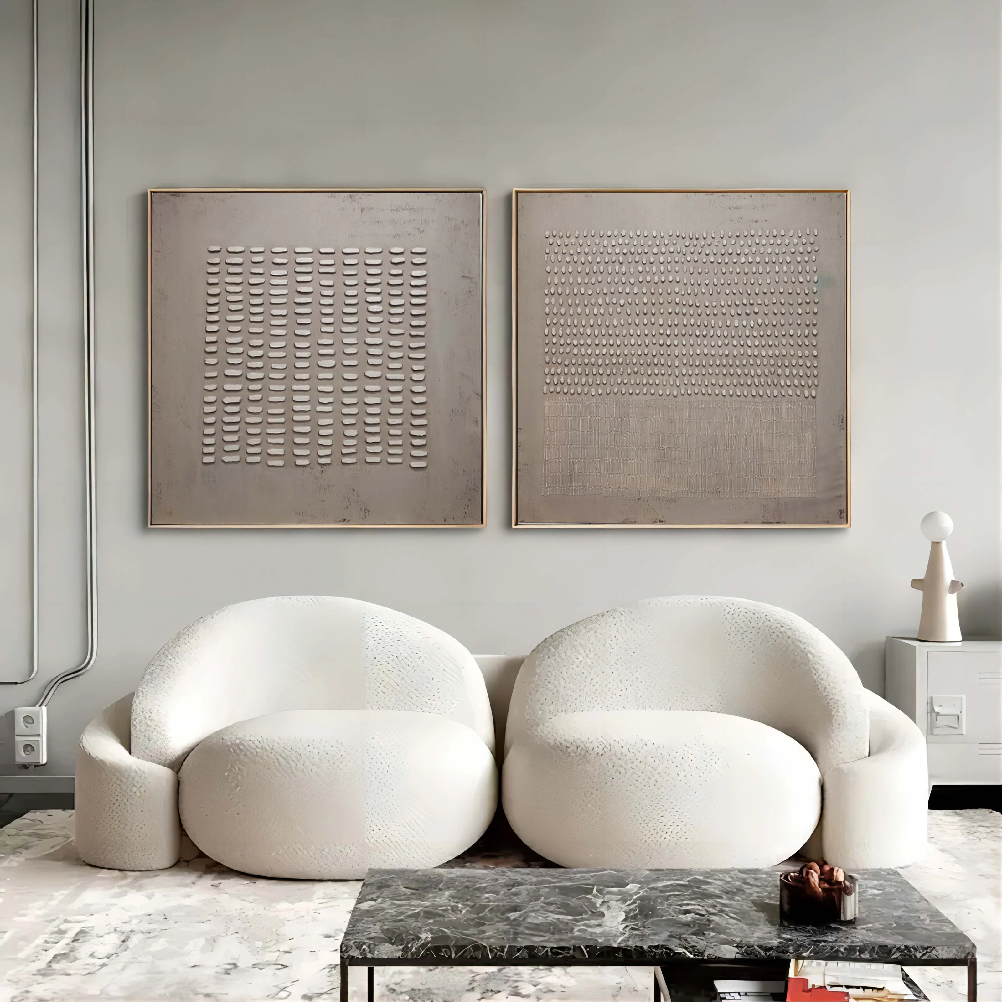 Wabi Sabi Inspired Wall Art | Large Textured Geometric Panels #ZZ 003