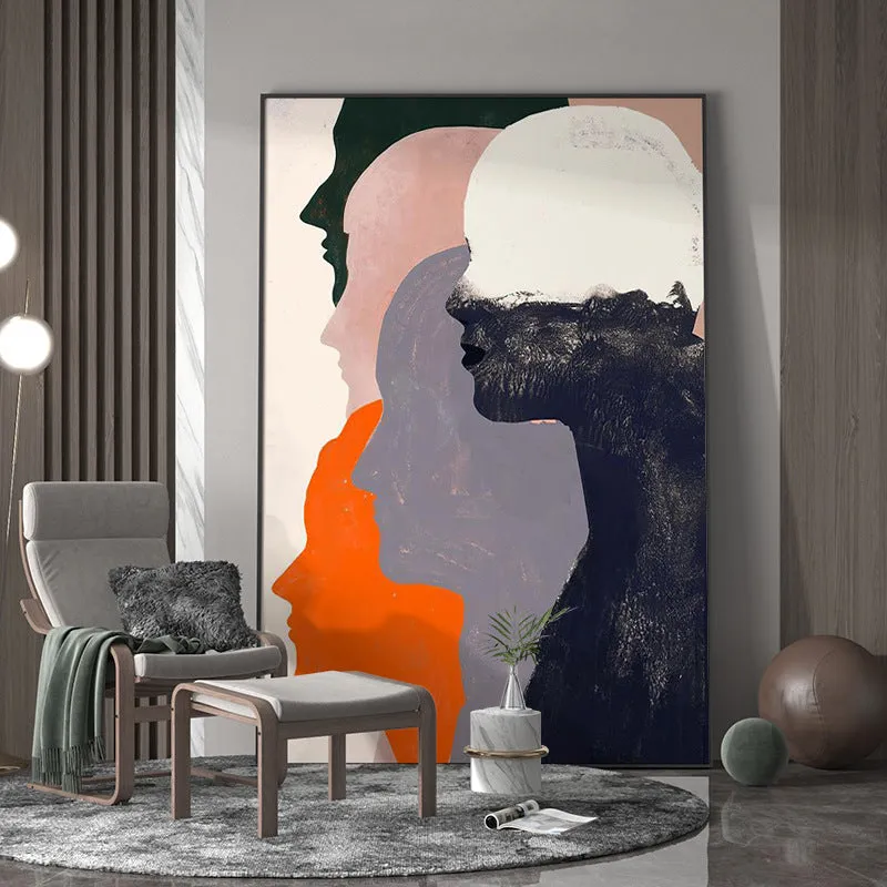 Abstract Silhouette Wall Art | Large Vertical Contemporary Painting #ZZ 193