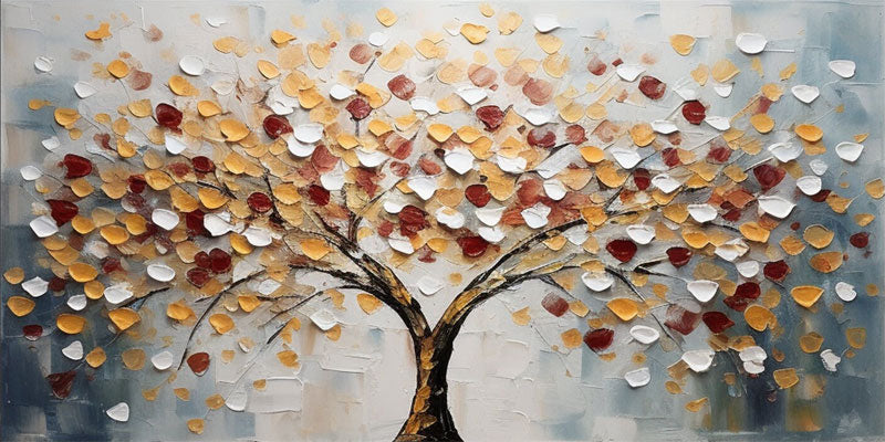 Tree of Life Wall Art | Large Textured Landscape Painting Canvas #ZZ 1
