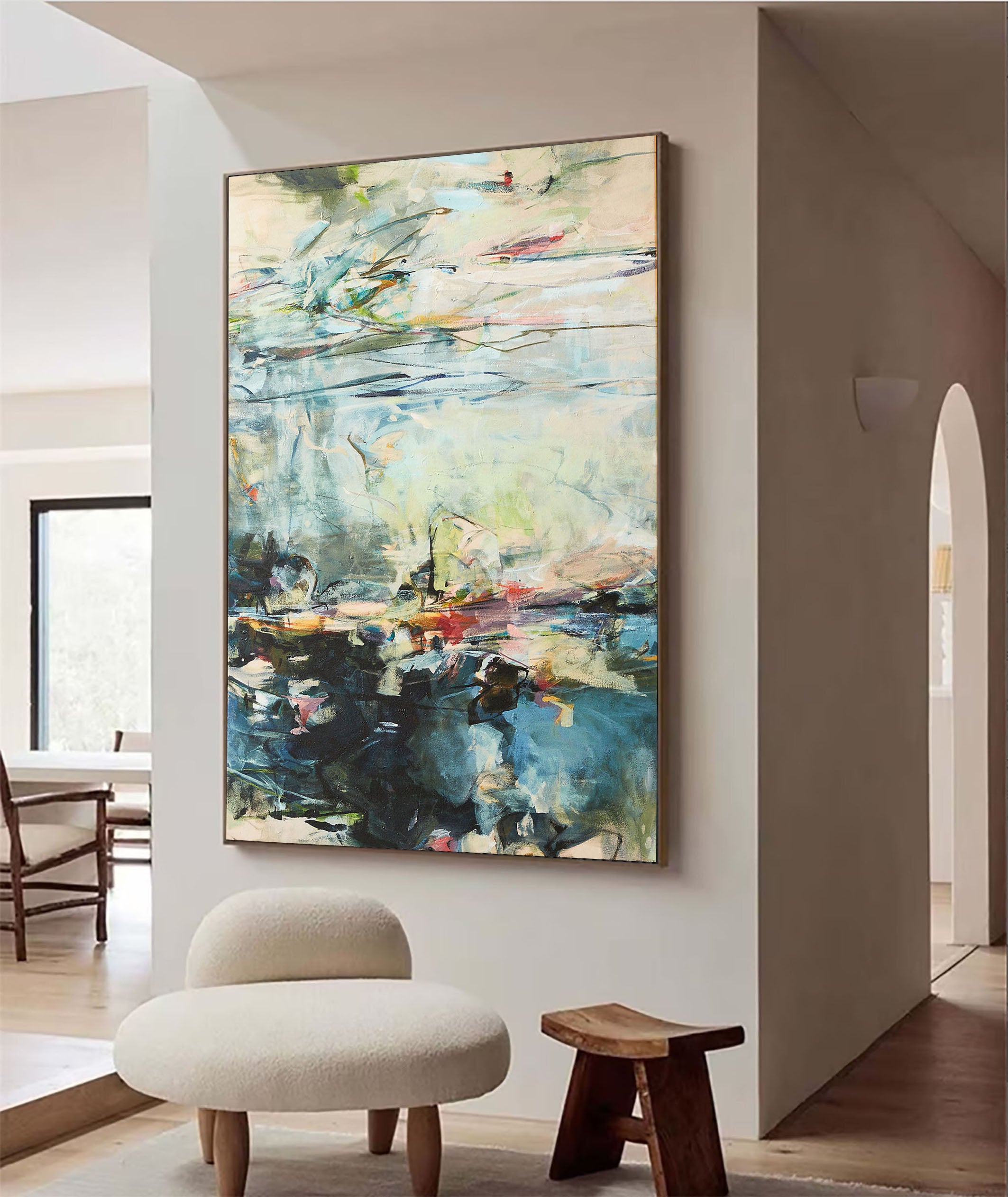 Handmade Colorful Abstract Canvas Art #TC 117