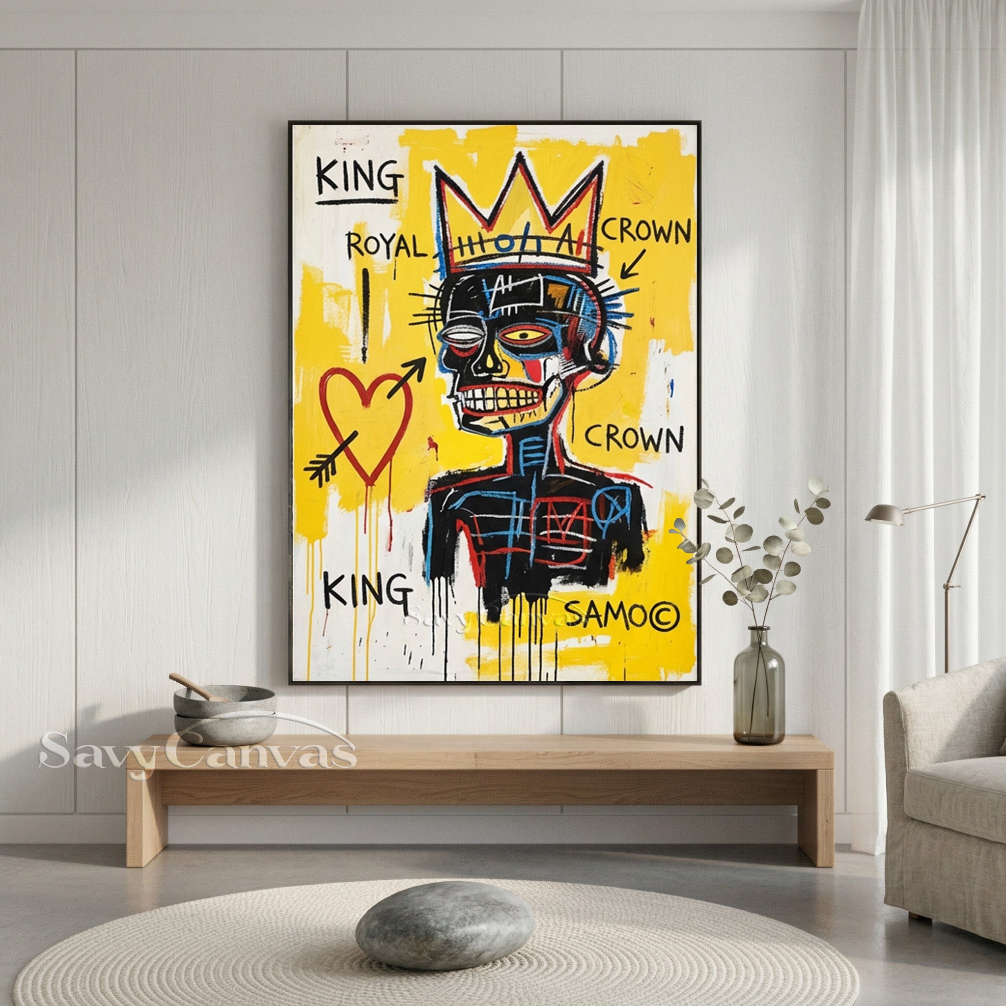 Basquiat Style Art | "King" Neo-Expressionist Painting #AA 481