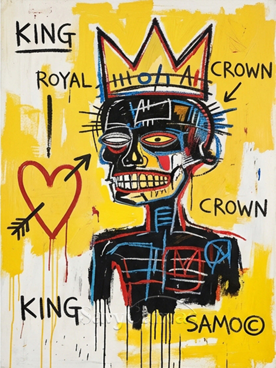 Basquiat Style Art | "King" Neo-Expressionist Painting #AA 481