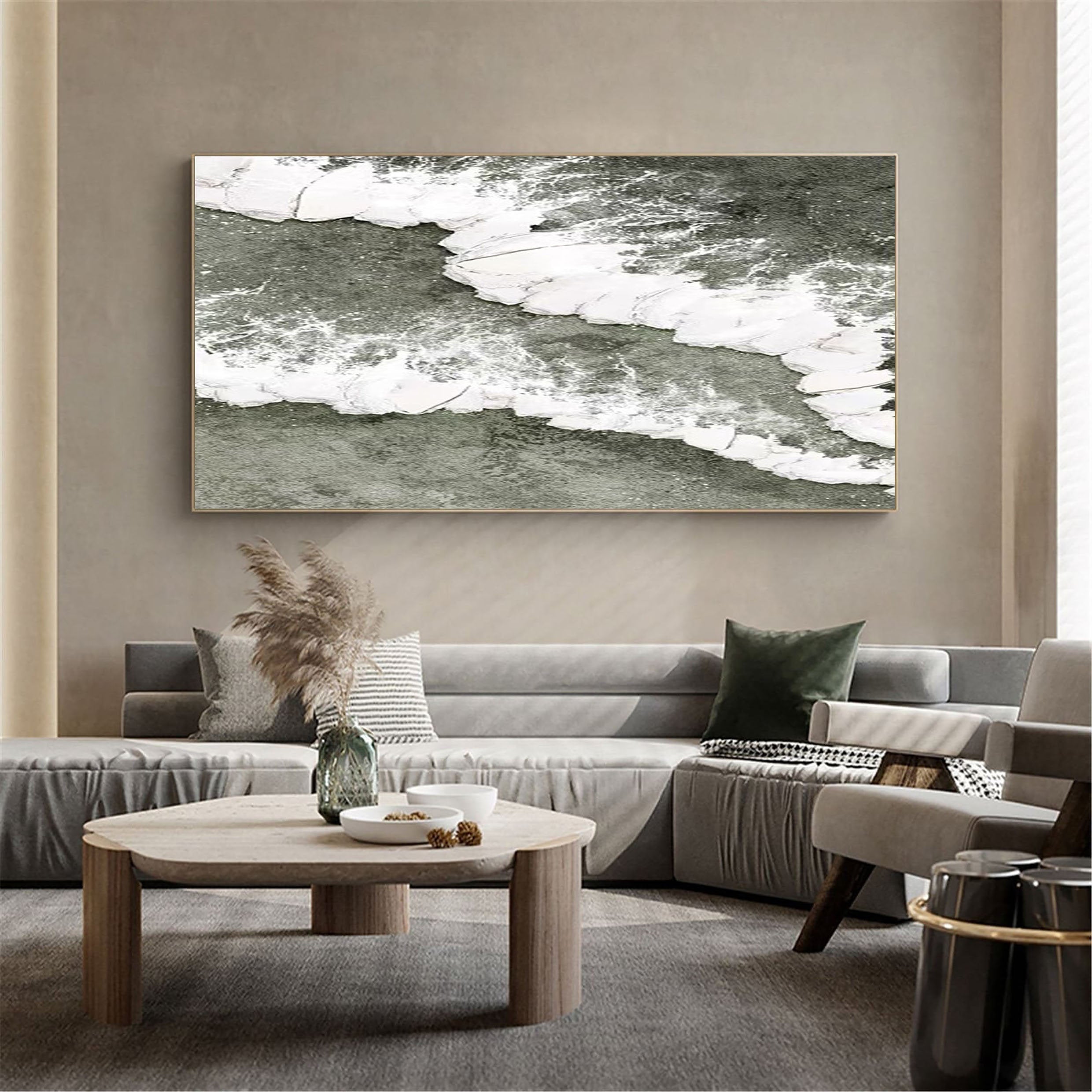 Foam and Sea Wall Art – Abstract Ocean Texture Painting #JJ 233