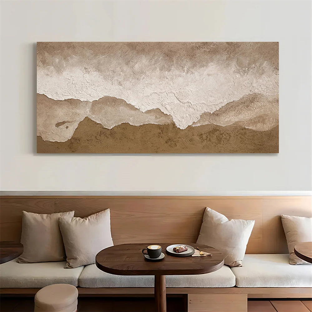 Wabi Sabi Textured Wall Art | Large Horizontal Neutral Abstract Canvas