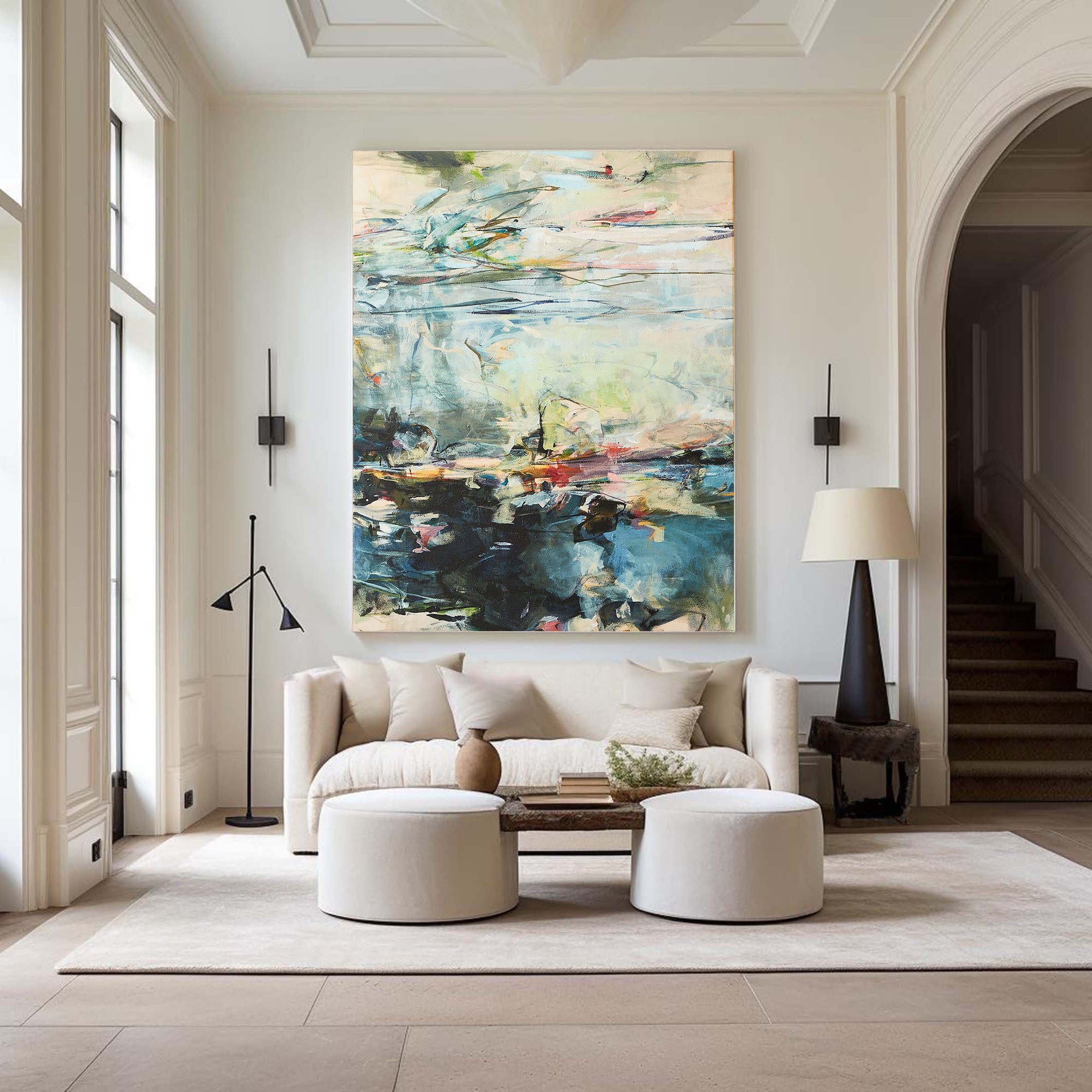 Handmade Colorful Abstract Canvas Art #TC 117